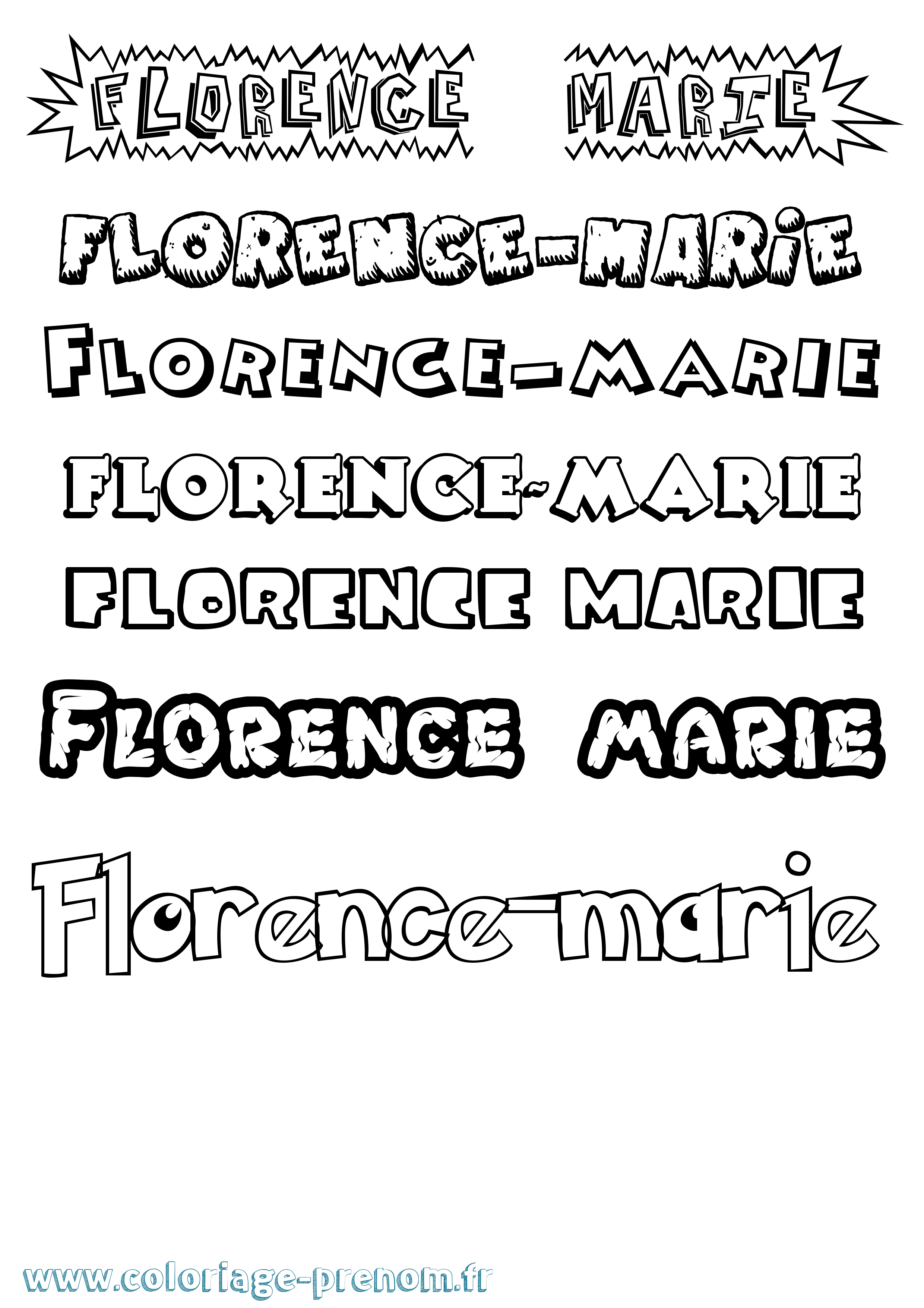 Coloriage Florence-Marie Dessin Animé Coloriage prénom Florence-Marie Dessin Animé