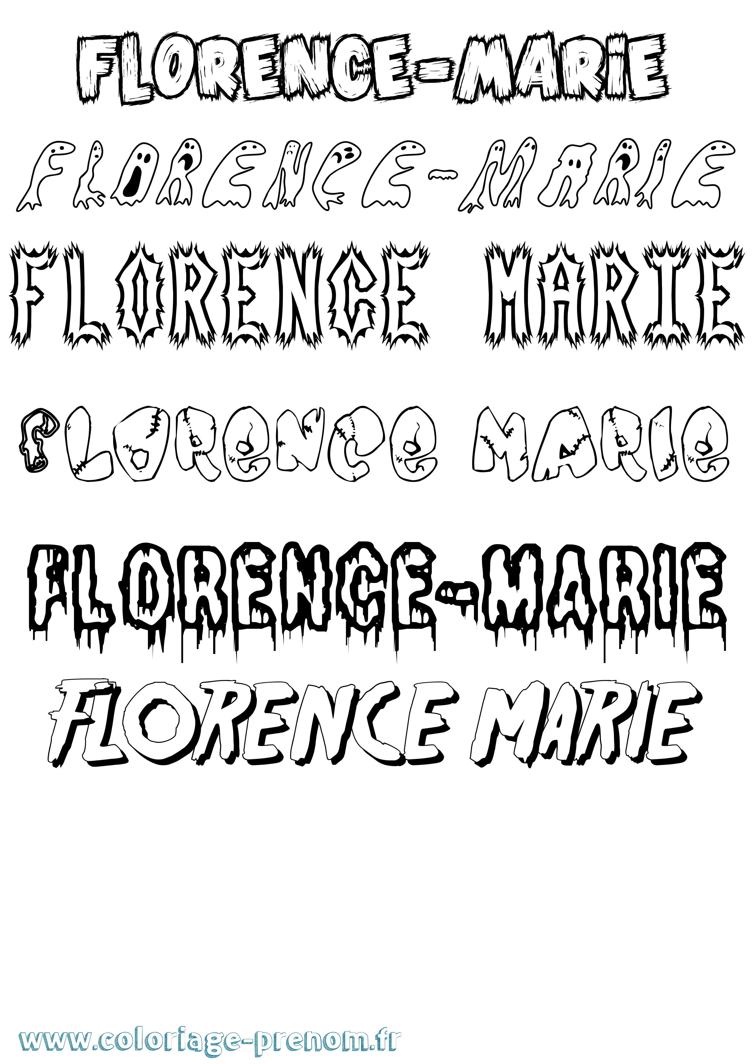 Coloriage Florence-Marie Frisson Coloriage prénom Florence-Marie Frisson