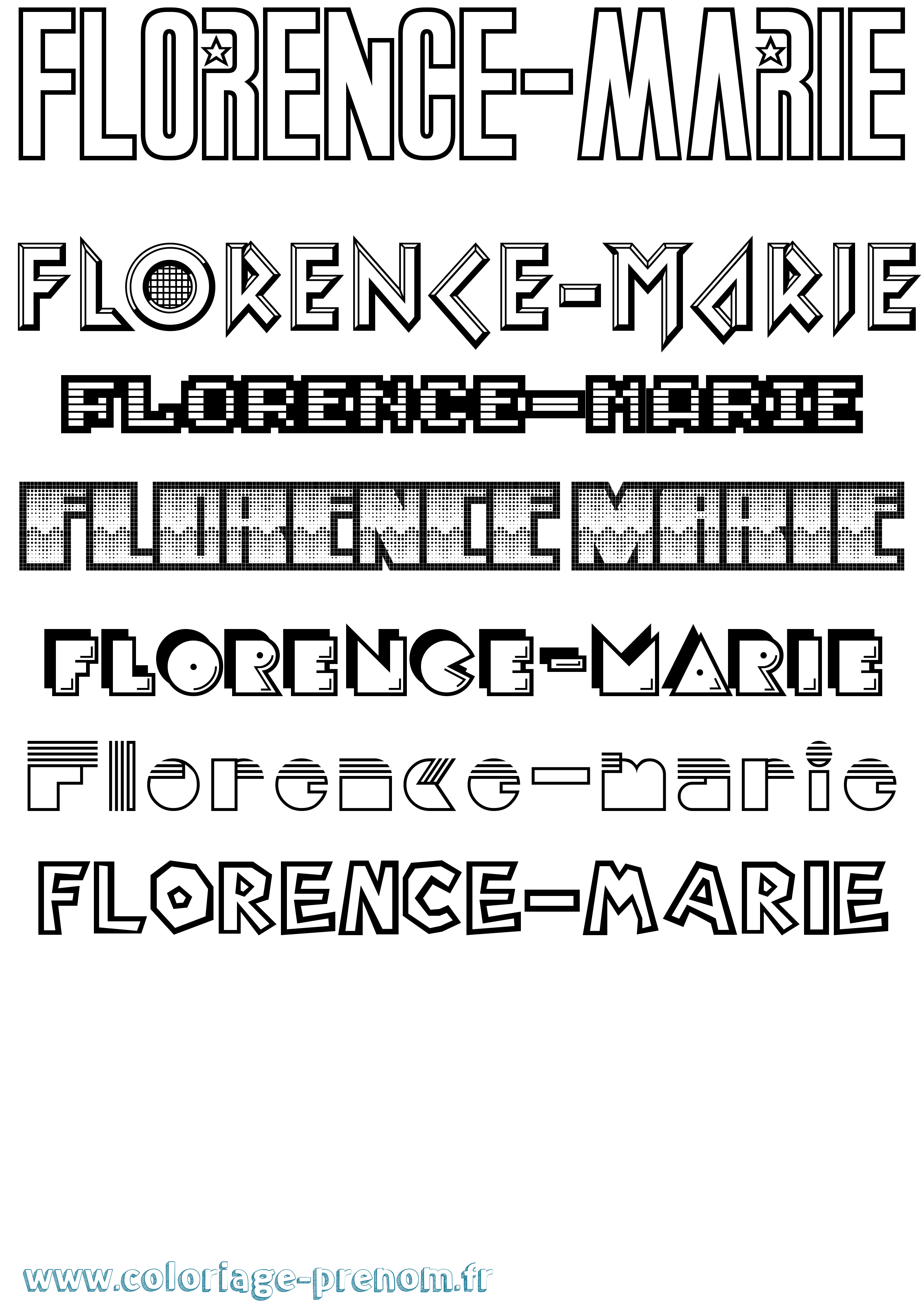 Coloriage Florence-Marie Jeux Vidéos Coloriage prénom Florence-Marie Jeux Vidéos