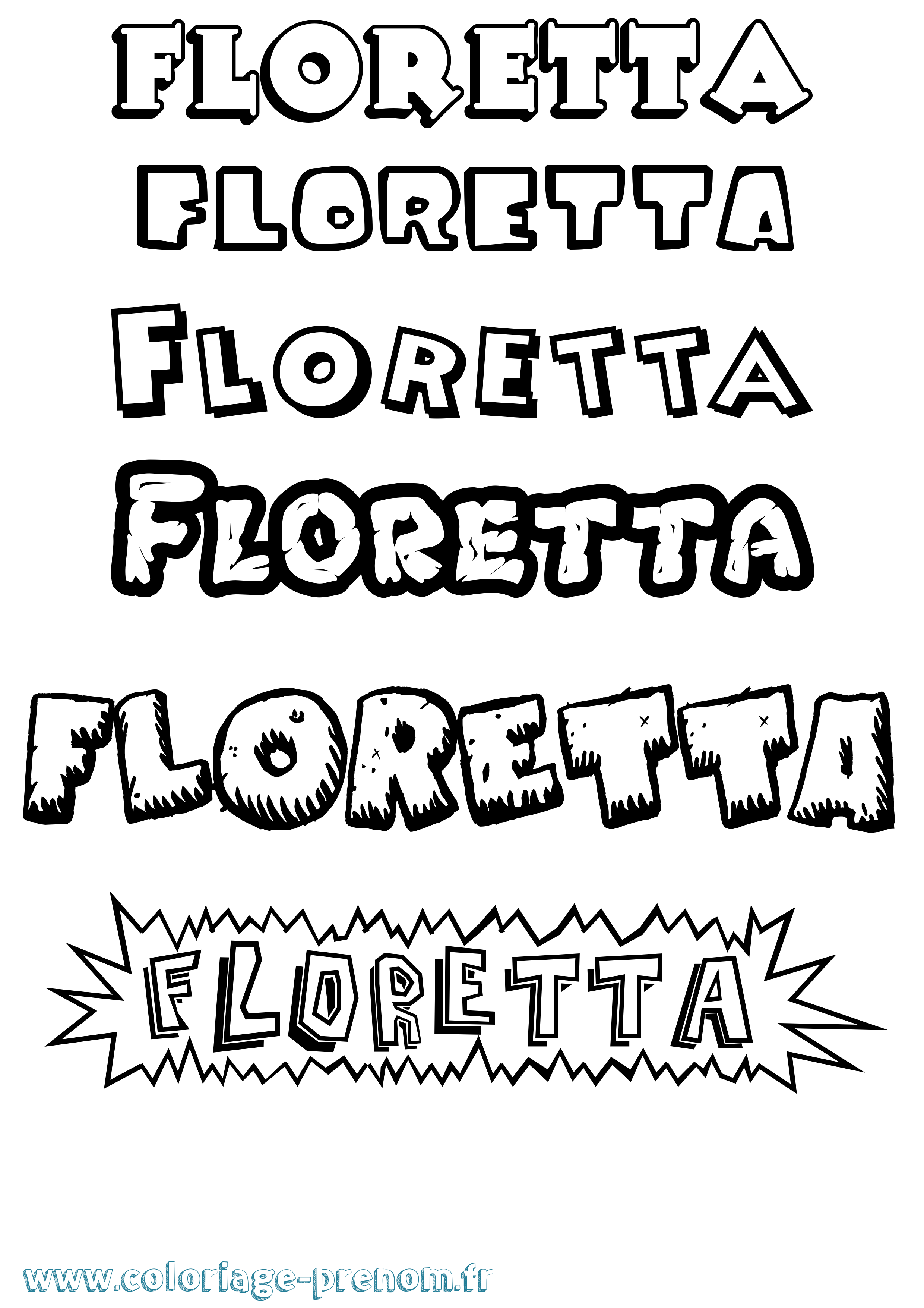 Coloriage Floretta Dessin Animé Coloriage prénom Floretta Dessin Animé
