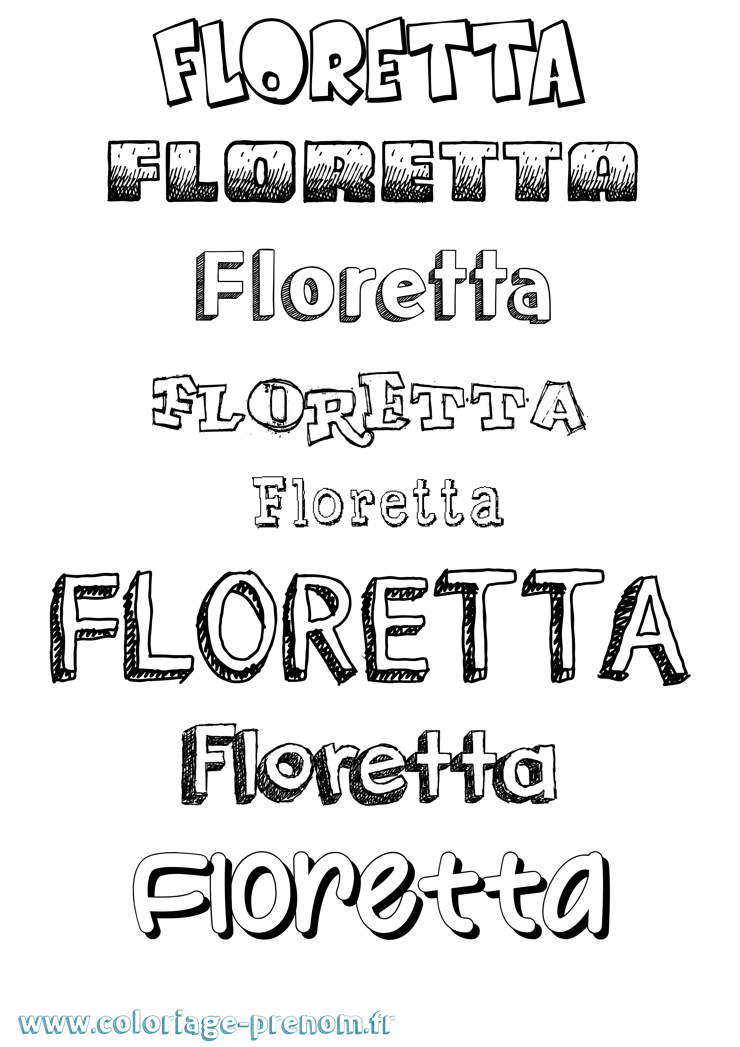 Coloriage Floretta Dessiné Coloriage prénom Floretta Dessiné