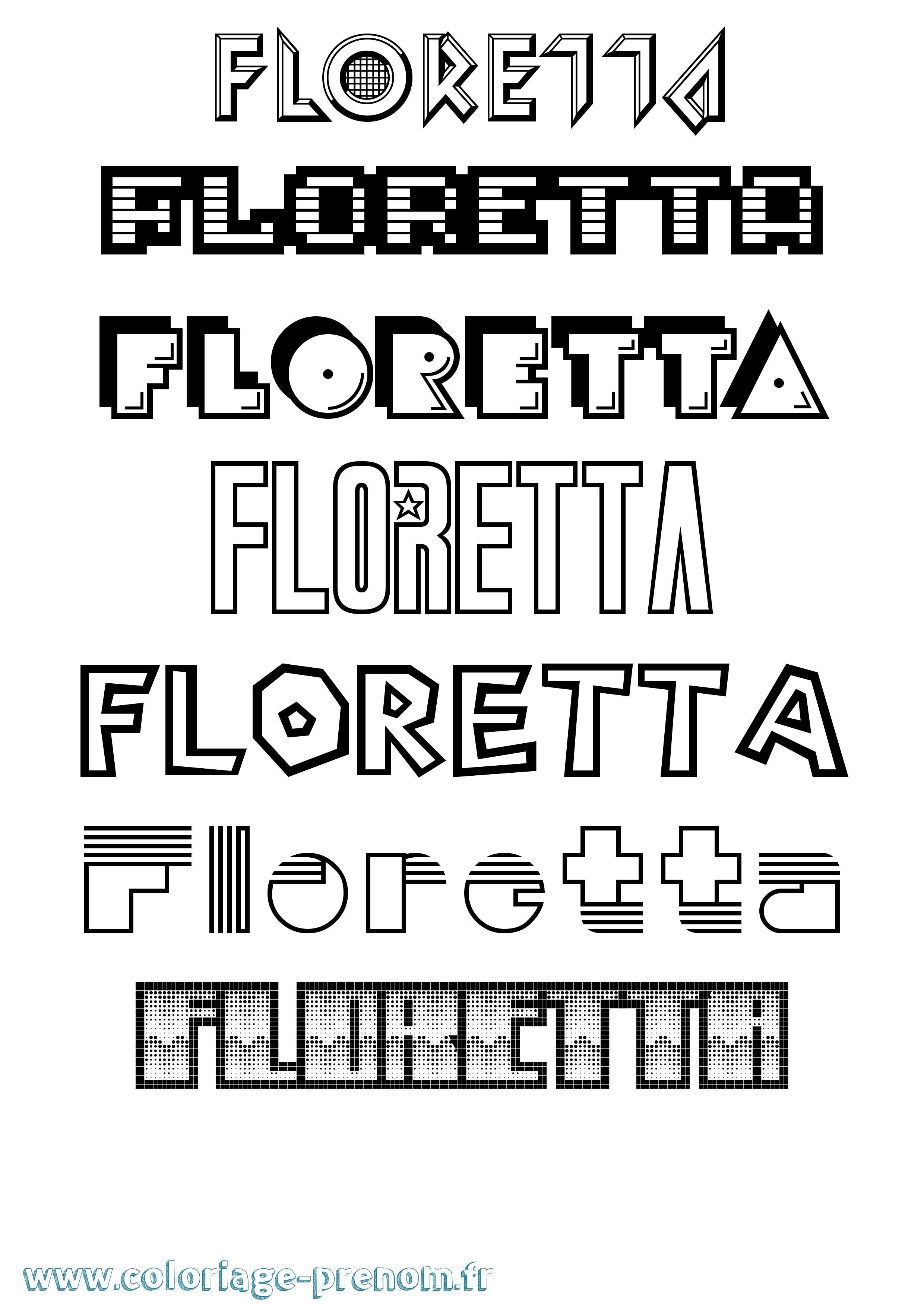 Coloriage Floretta Jeux Vidéos Coloriage prénom Floretta Jeux Vidéos