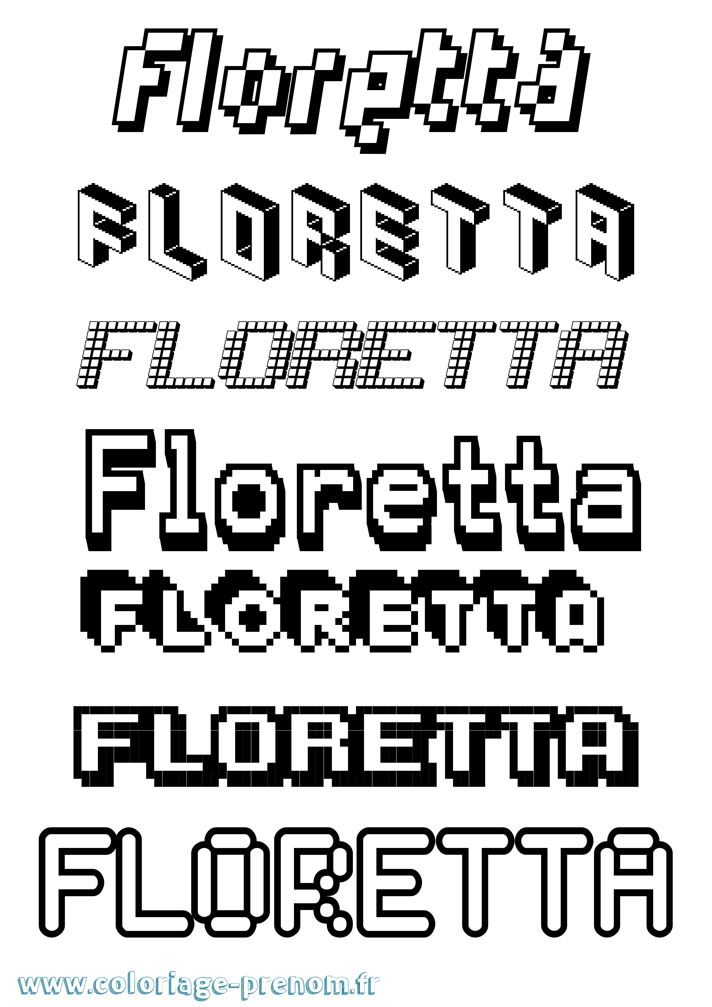 Coloriage Floretta Pixel Coloriage prénom Floretta Pixel