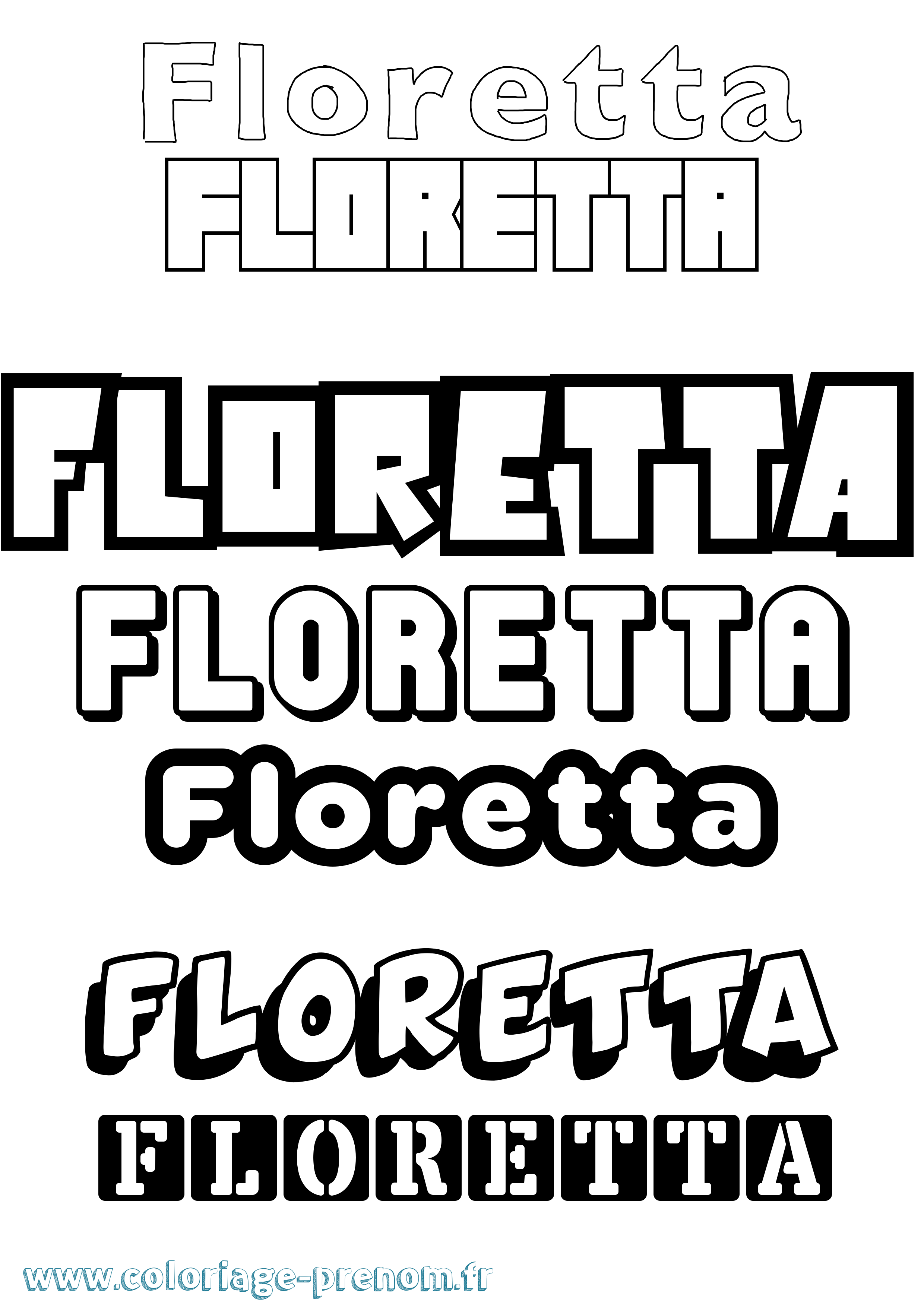 Coloriage Floretta Simple Coloriage prénom Floretta Simple