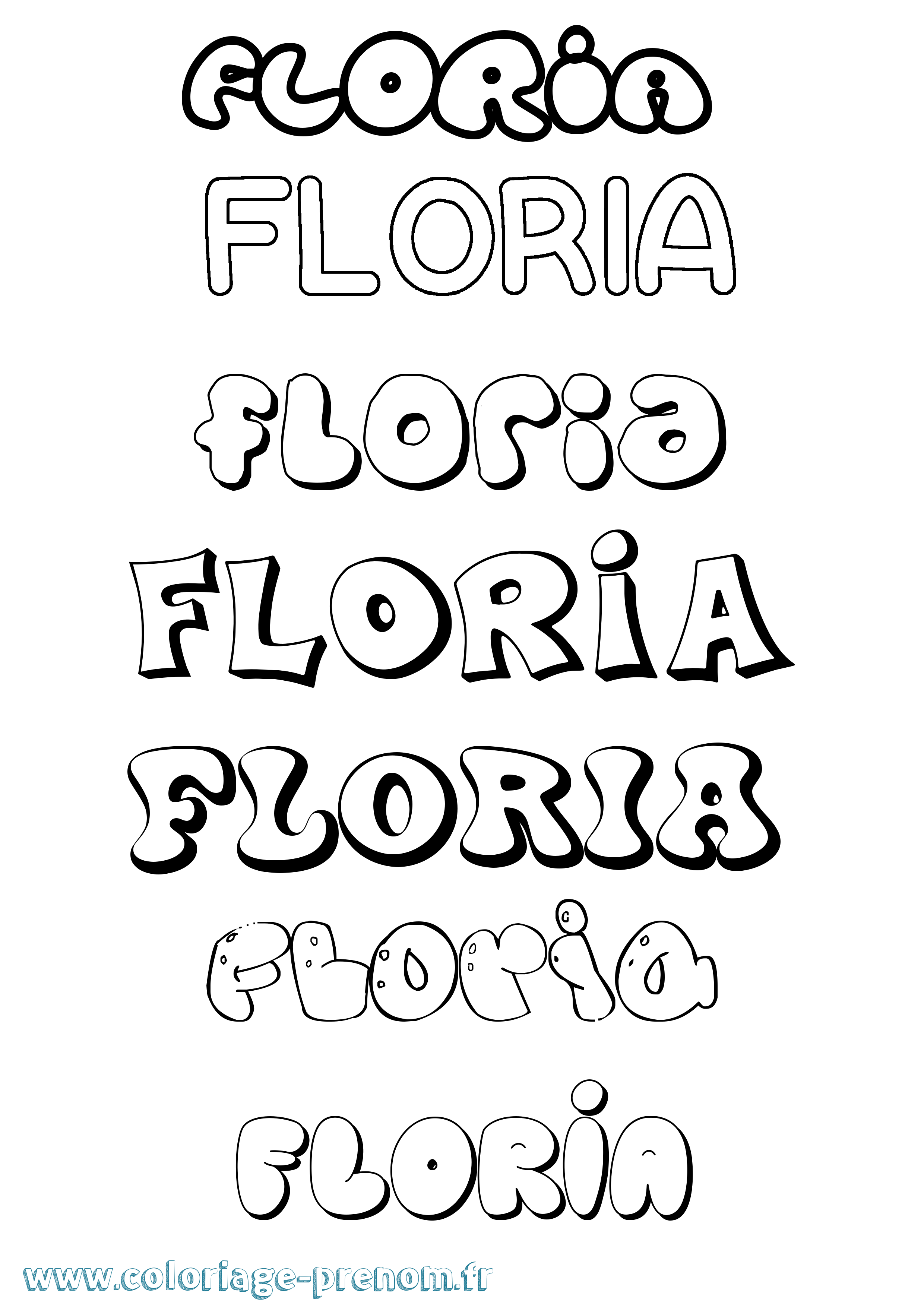 Coloriage Floria Bubble Coloriage prénom Floria Bubble