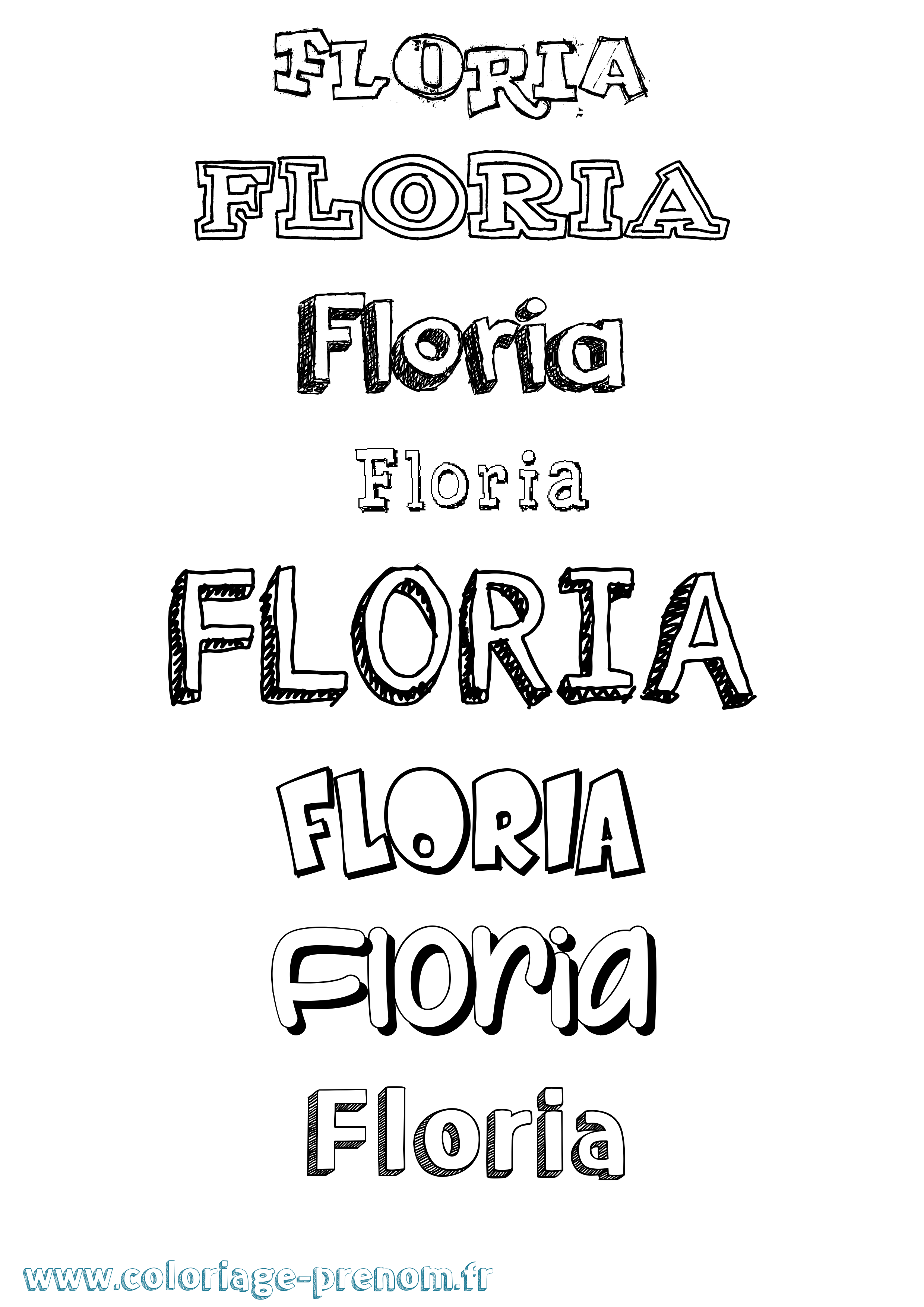 Coloriage Floria Dessiné Coloriage prénom Floria Dessiné