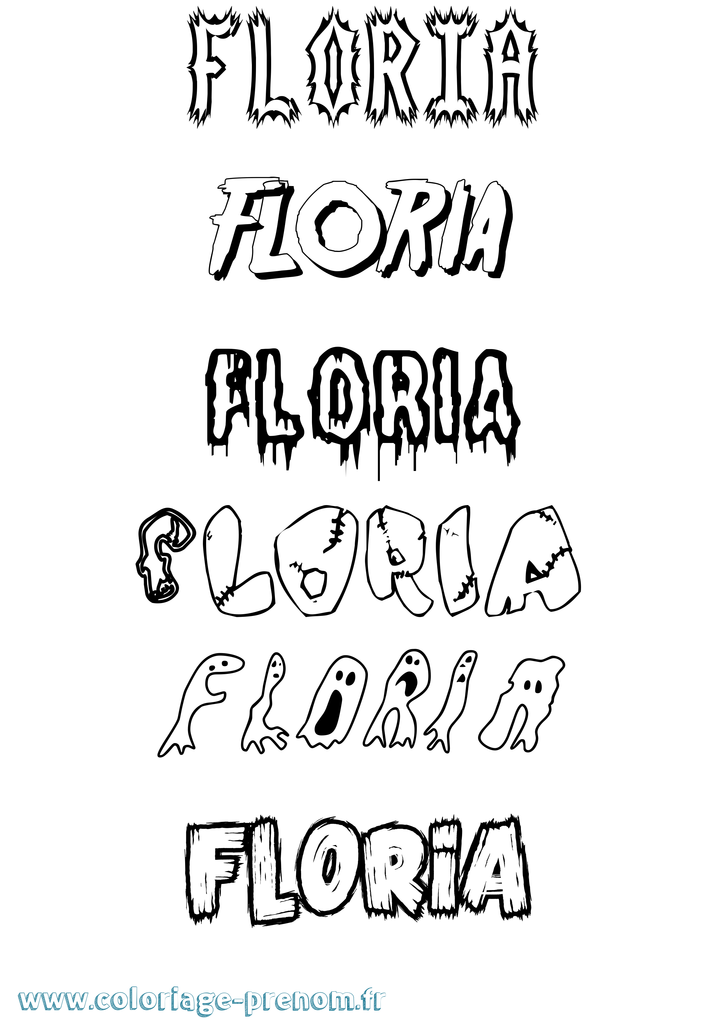 Coloriage Floria Frisson Coloriage prénom Floria Frisson
