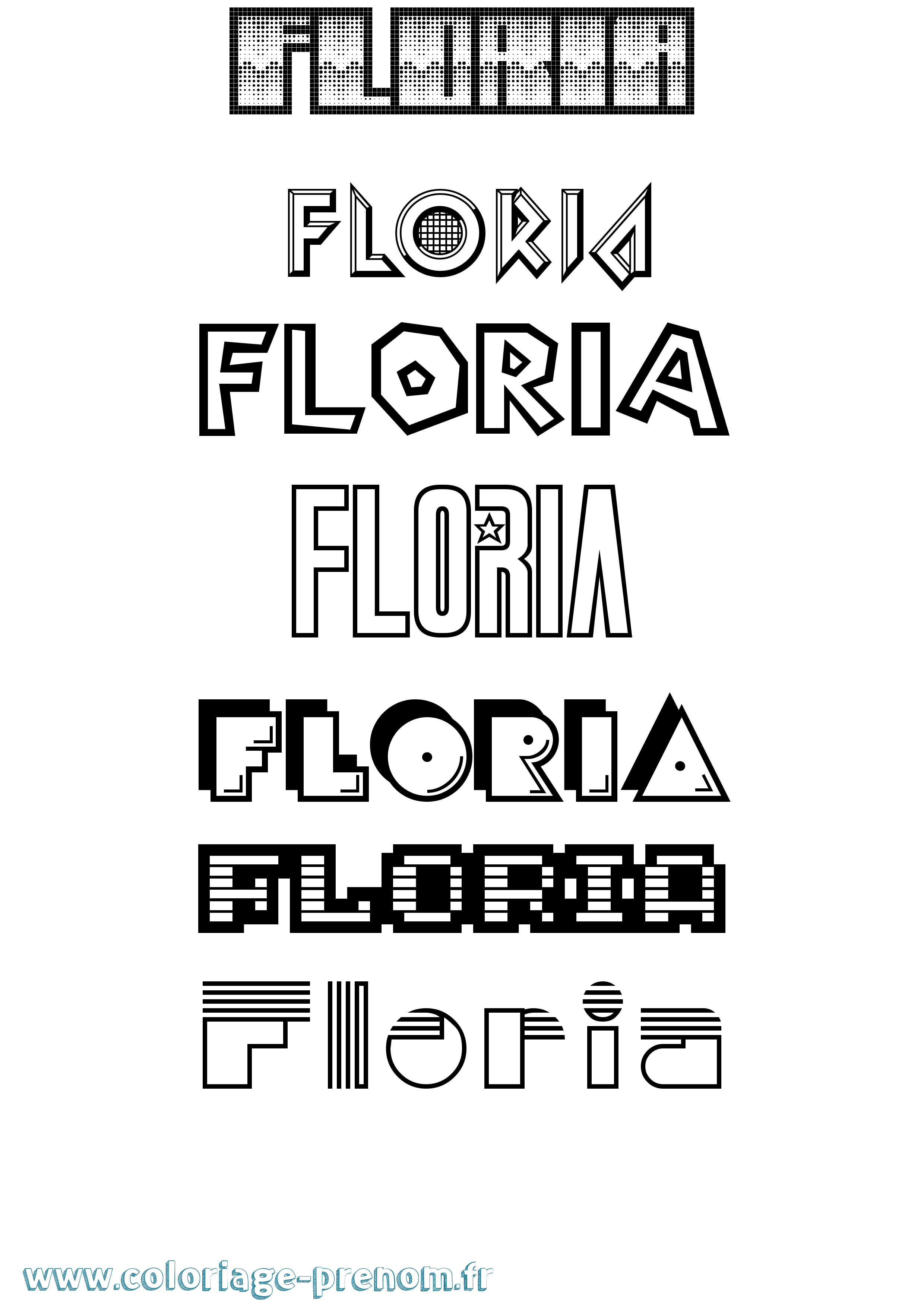 Coloriage Floria Jeux Vidéos Coloriage prénom Floria Jeux Vidéos