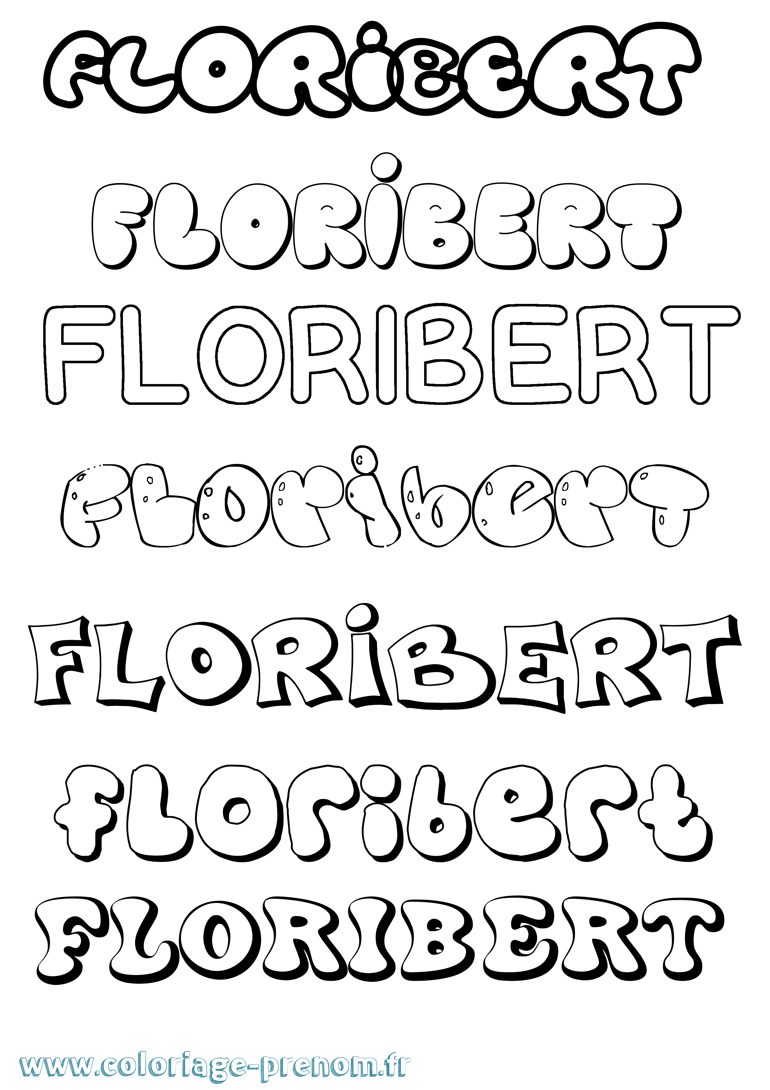 Coloriage Floribert Bubble Coloriage prénom Floribert Bubble