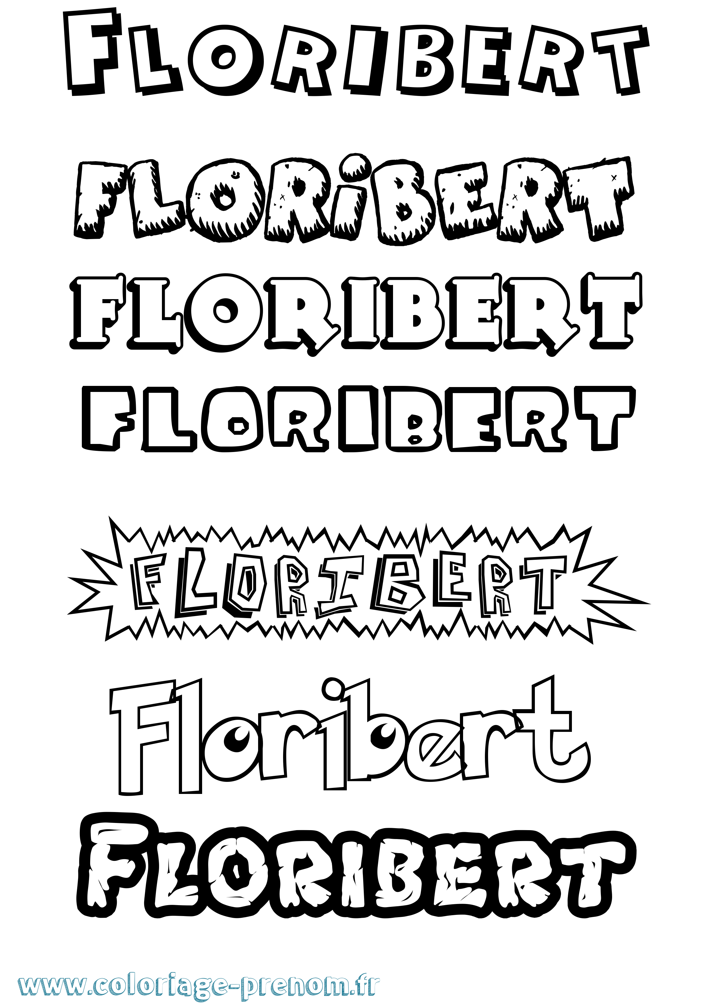 Coloriage Floribert Dessin Animé Coloriage prénom Floribert Dessin Animé