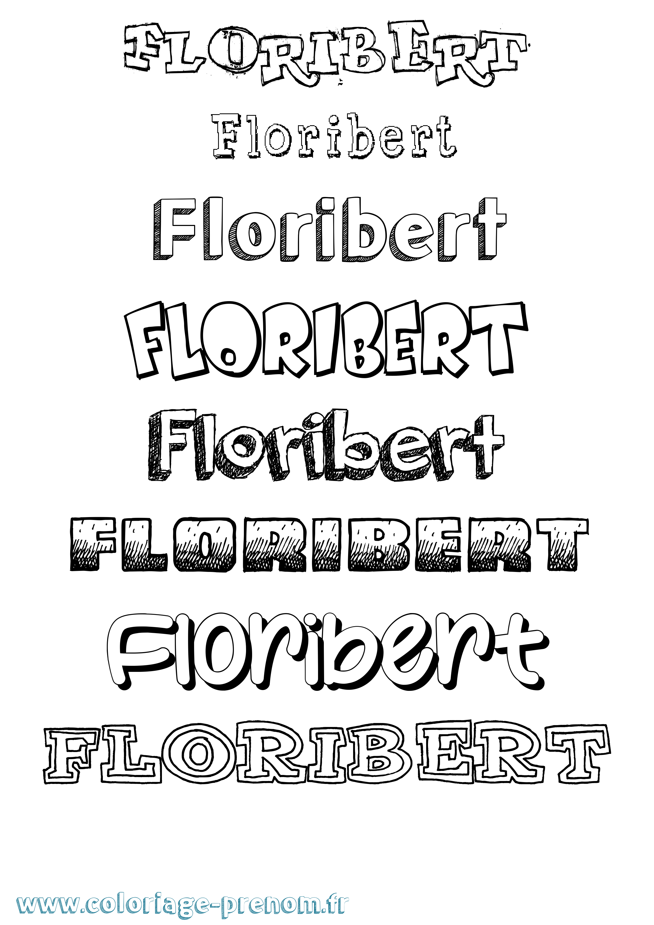 Coloriage Floribert Dessiné Coloriage prénom Floribert Dessiné