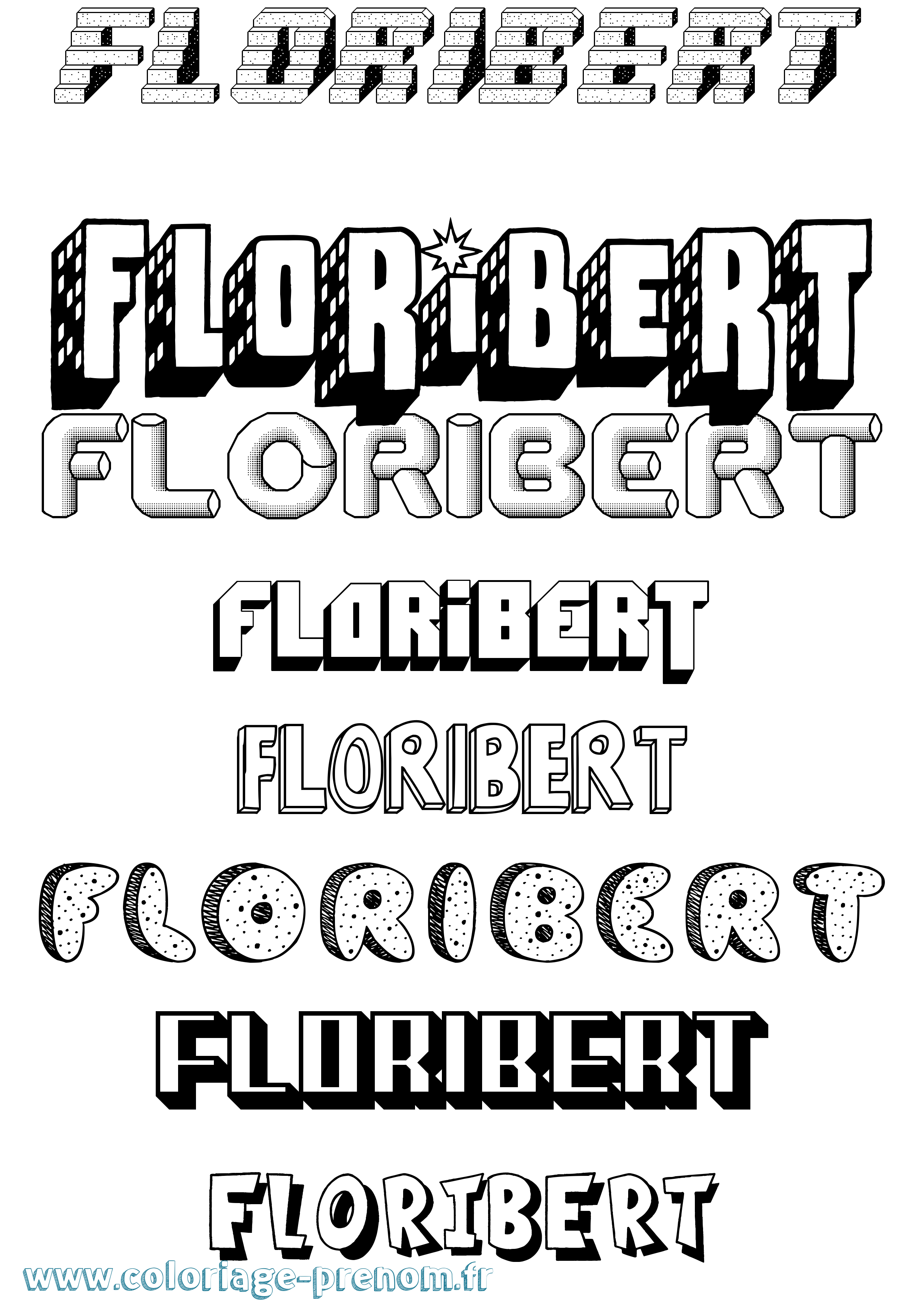Coloriage Floribert Effet 3D Coloriage prénom Floribert Effet 3D