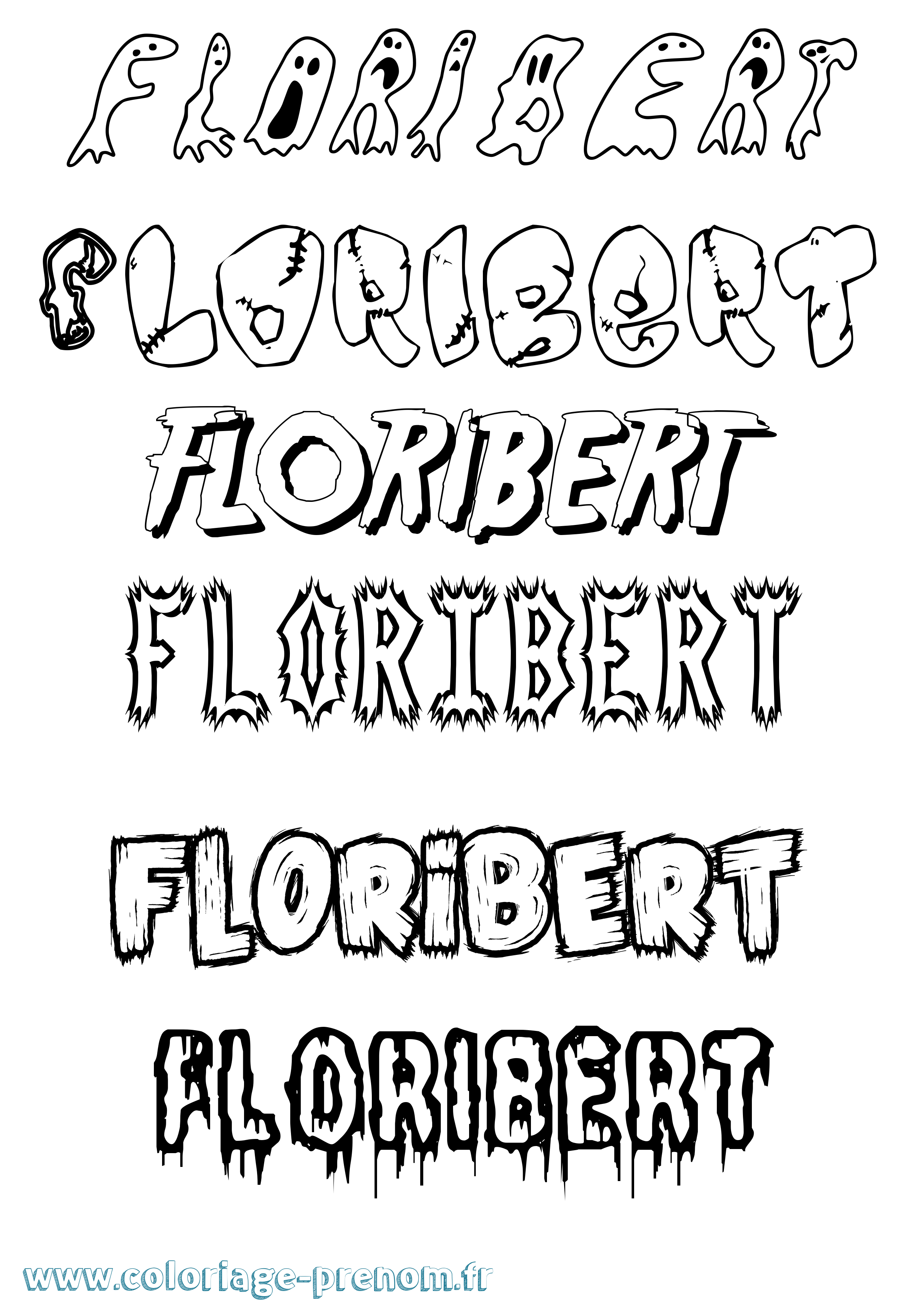 Coloriage Floribert Frisson Coloriage prénom Floribert Frisson
