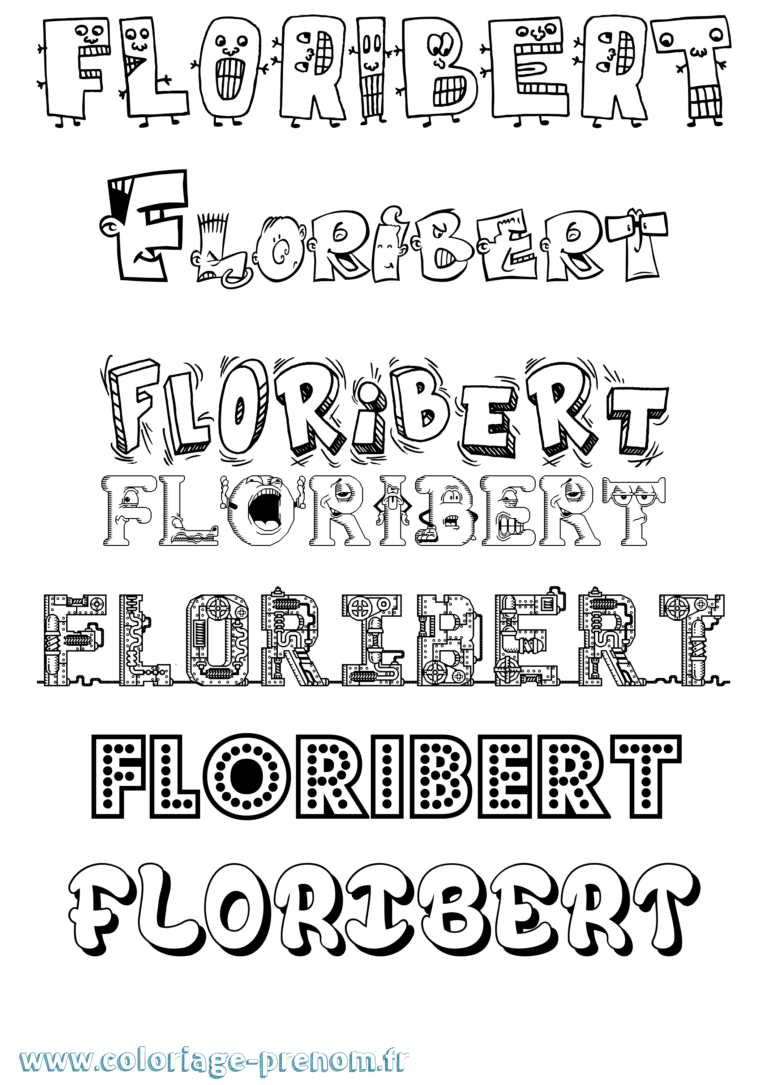 Coloriage Floribert Fun Coloriage prénom Floribert Fun