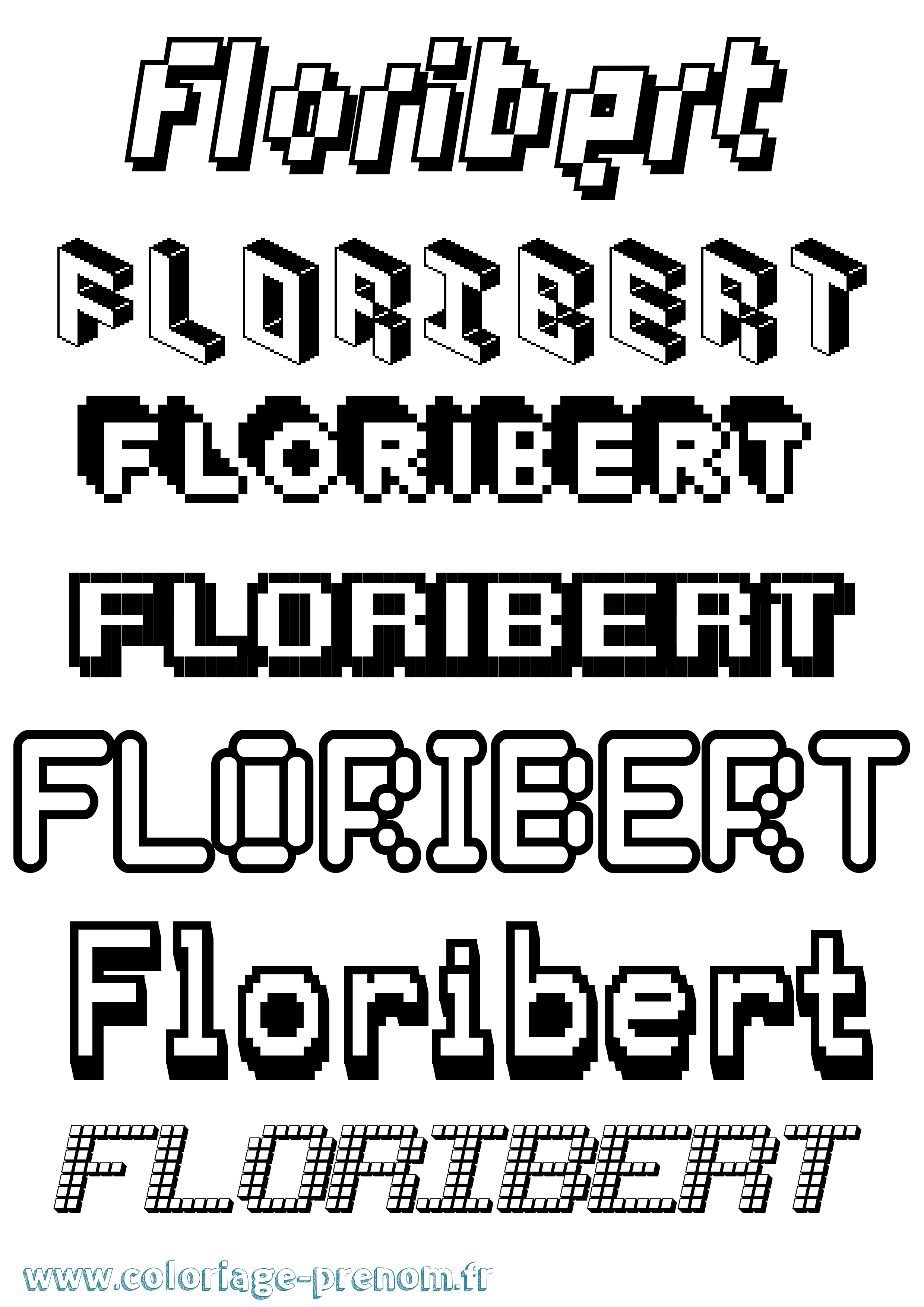 Coloriage Floribert Pixel Coloriage prénom Floribert Pixel