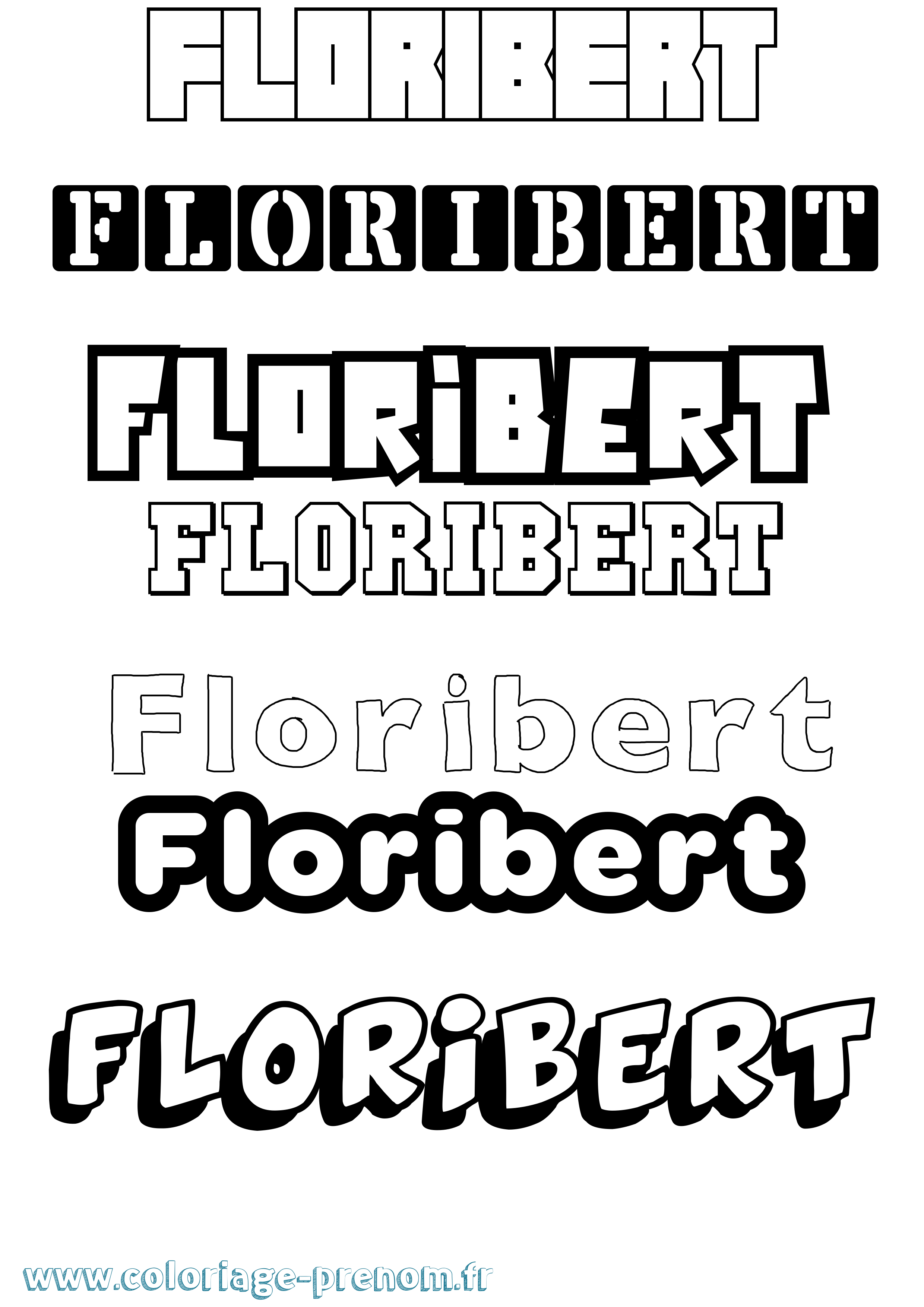 Coloriage Floribert Simple Coloriage prénom Floribert Simple