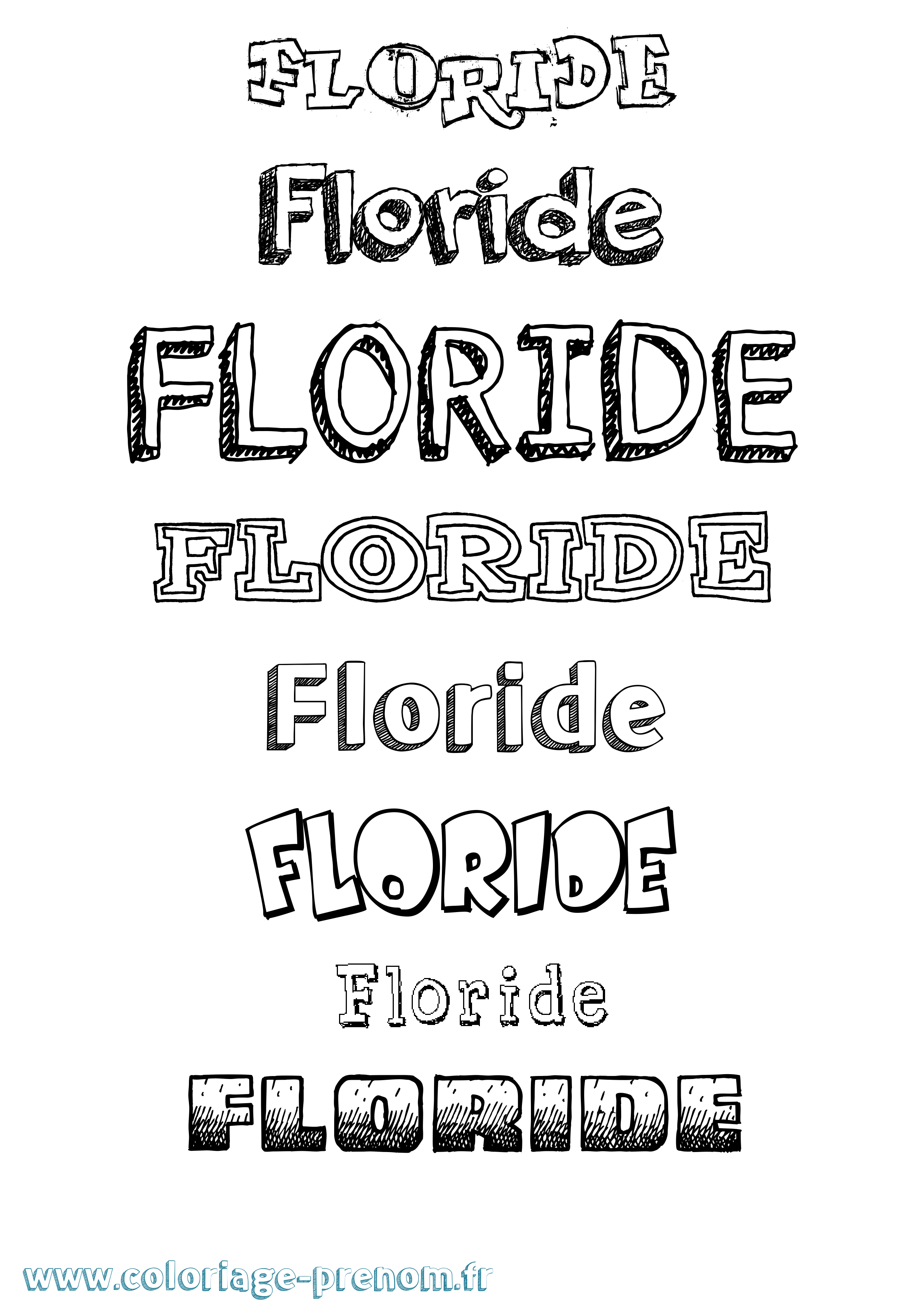 Coloriage Floride Dessiné Coloriage prénom Floride Dessiné