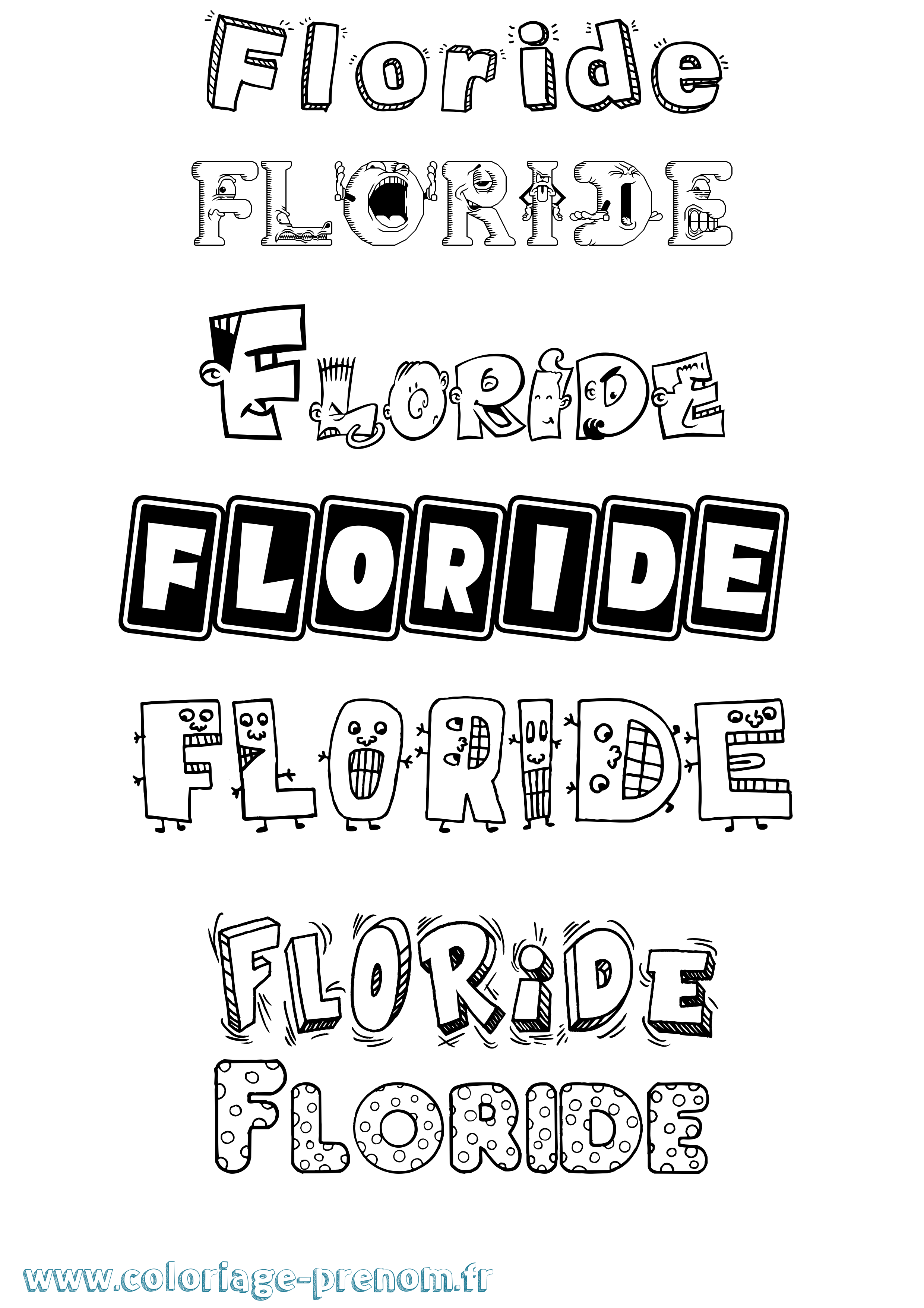 Coloriage Floride Fun Coloriage prénom Floride Fun