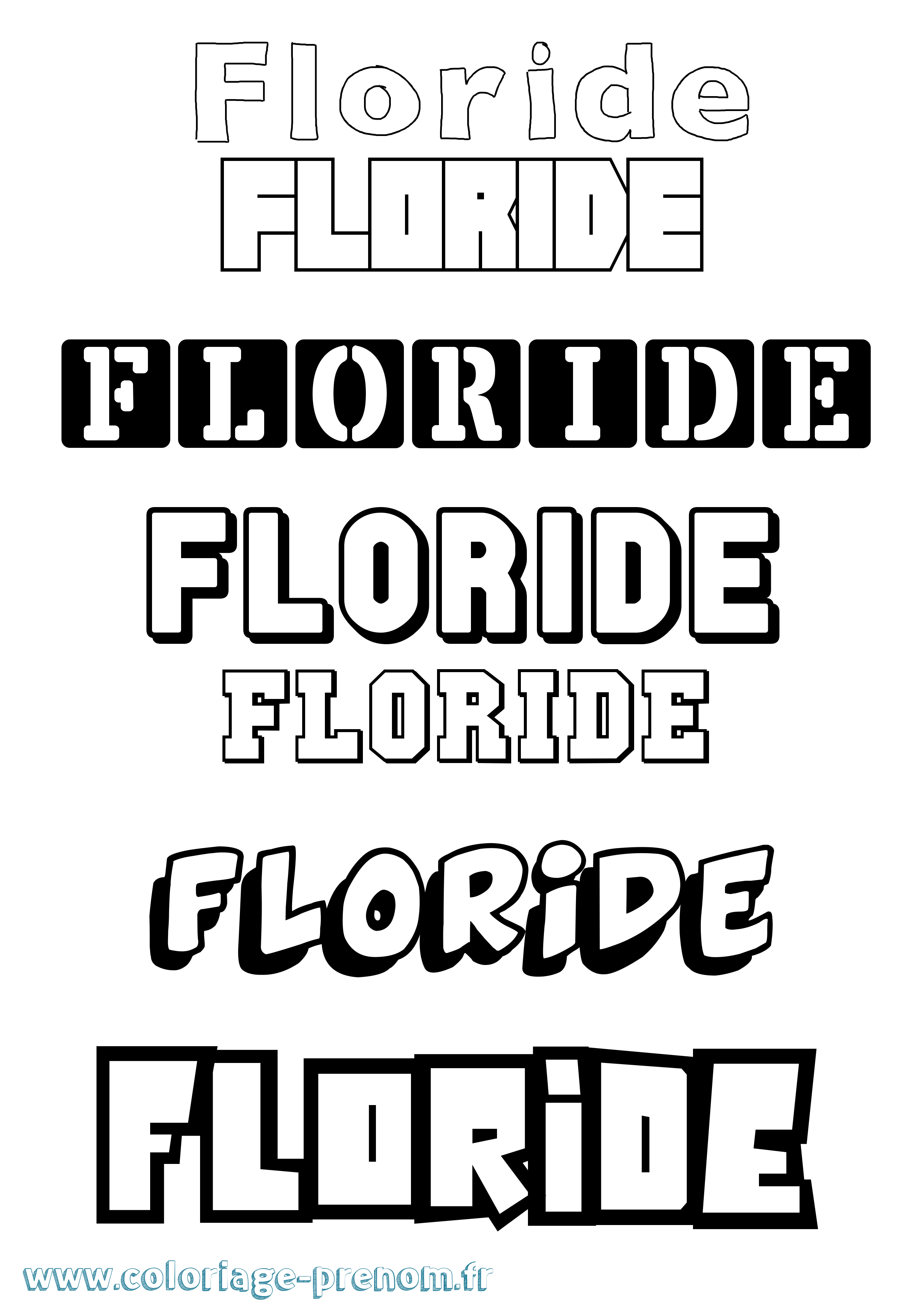 Coloriage Floride Simple Coloriage prénom Floride Simple