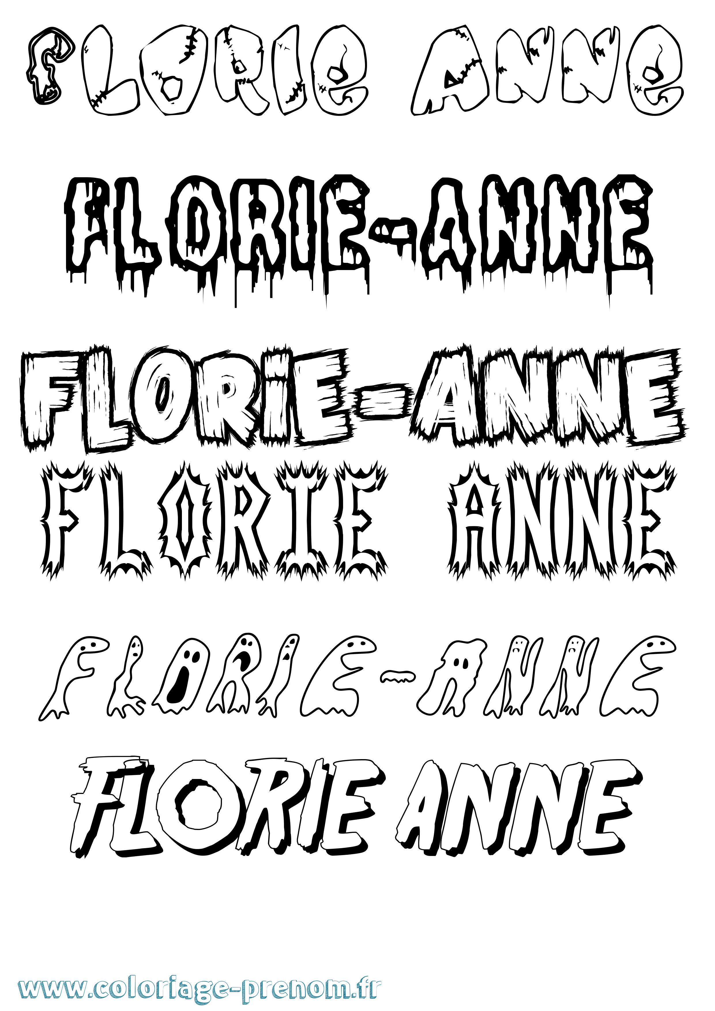 Coloriage Florie-Anne Frisson Coloriage prénom Florie-Anne Frisson