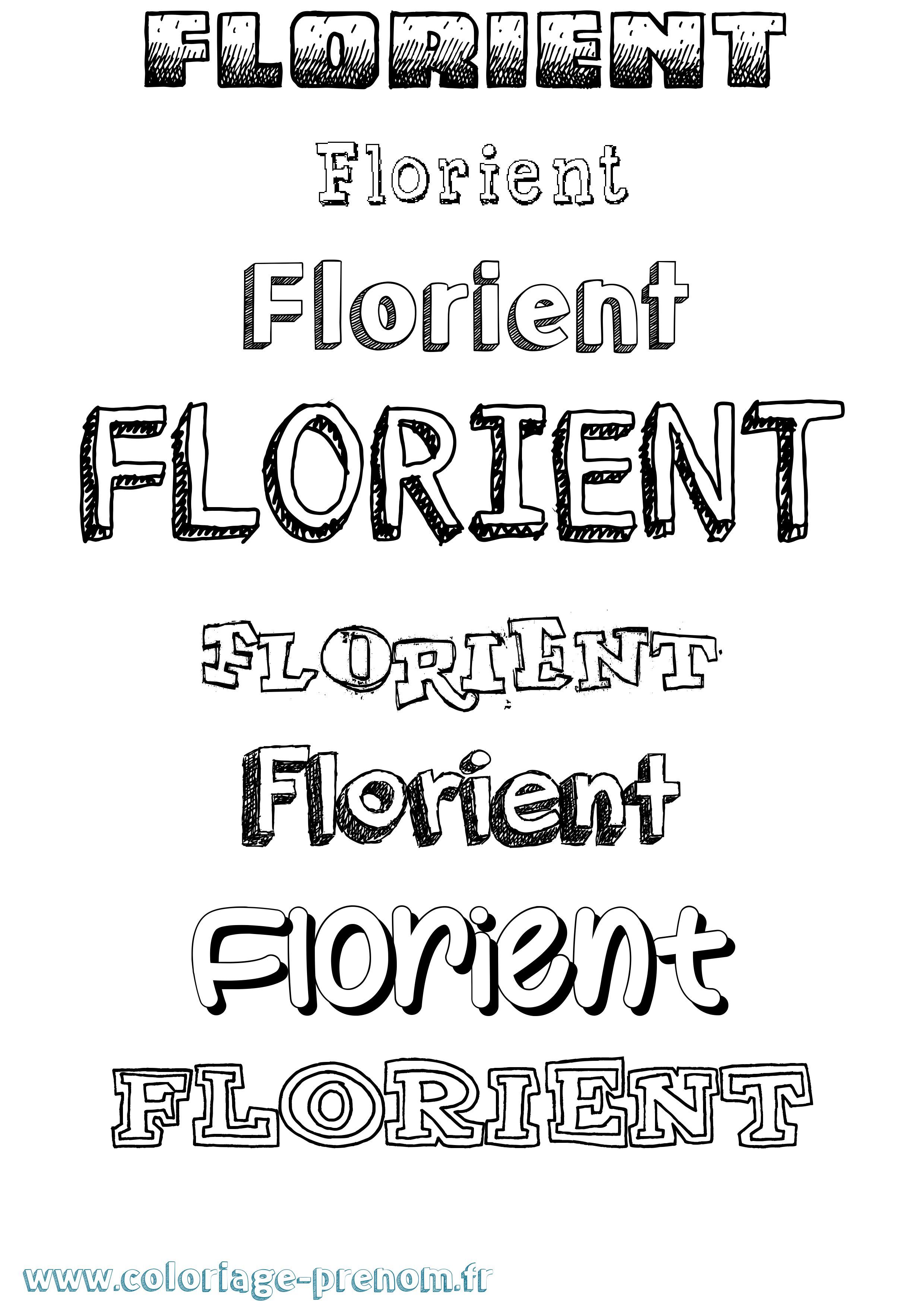 Coloriage Florient Dessiné Coloriage prénom Florient Dessiné