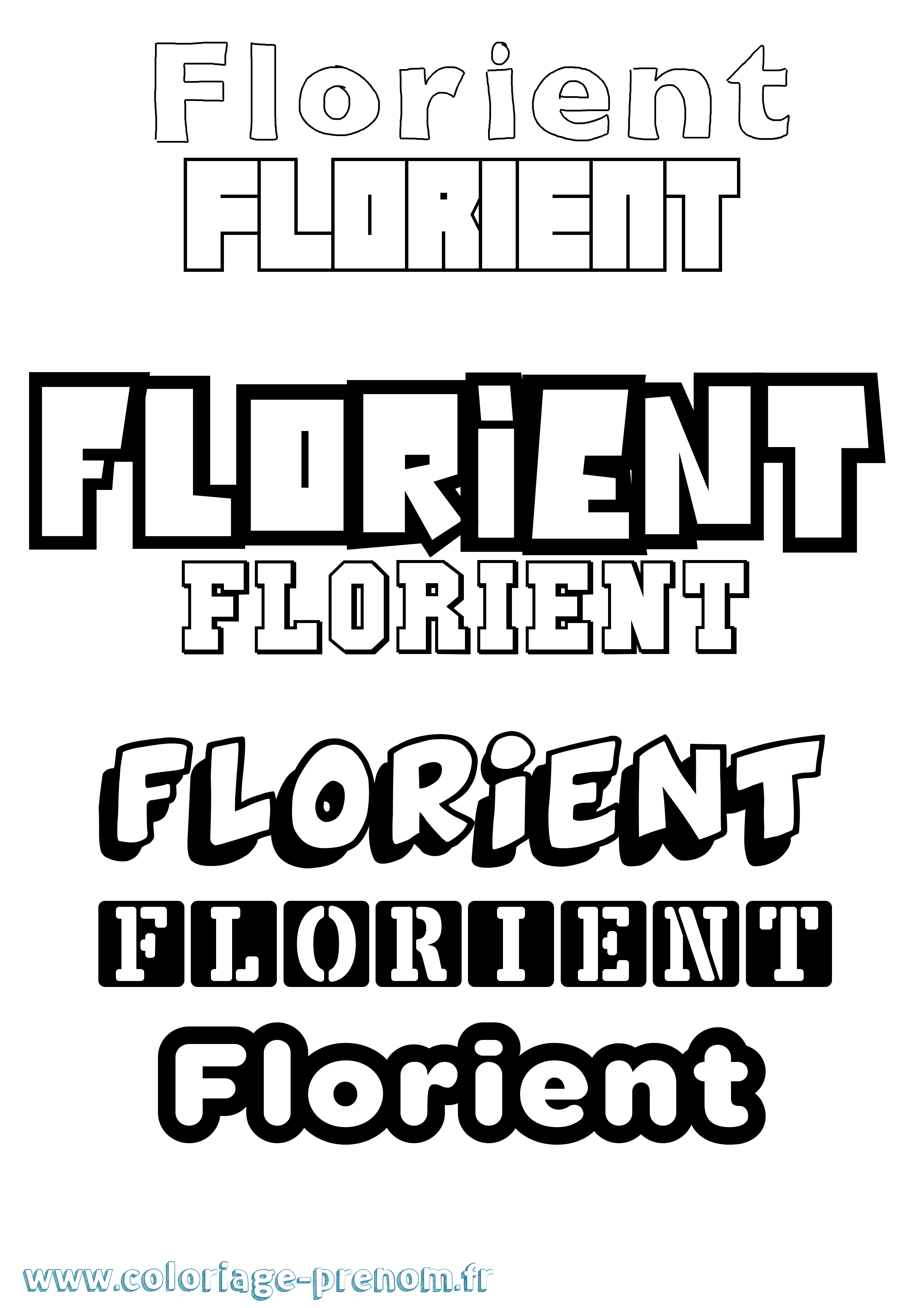 Coloriage Florient Simple Coloriage prénom Florient Simple