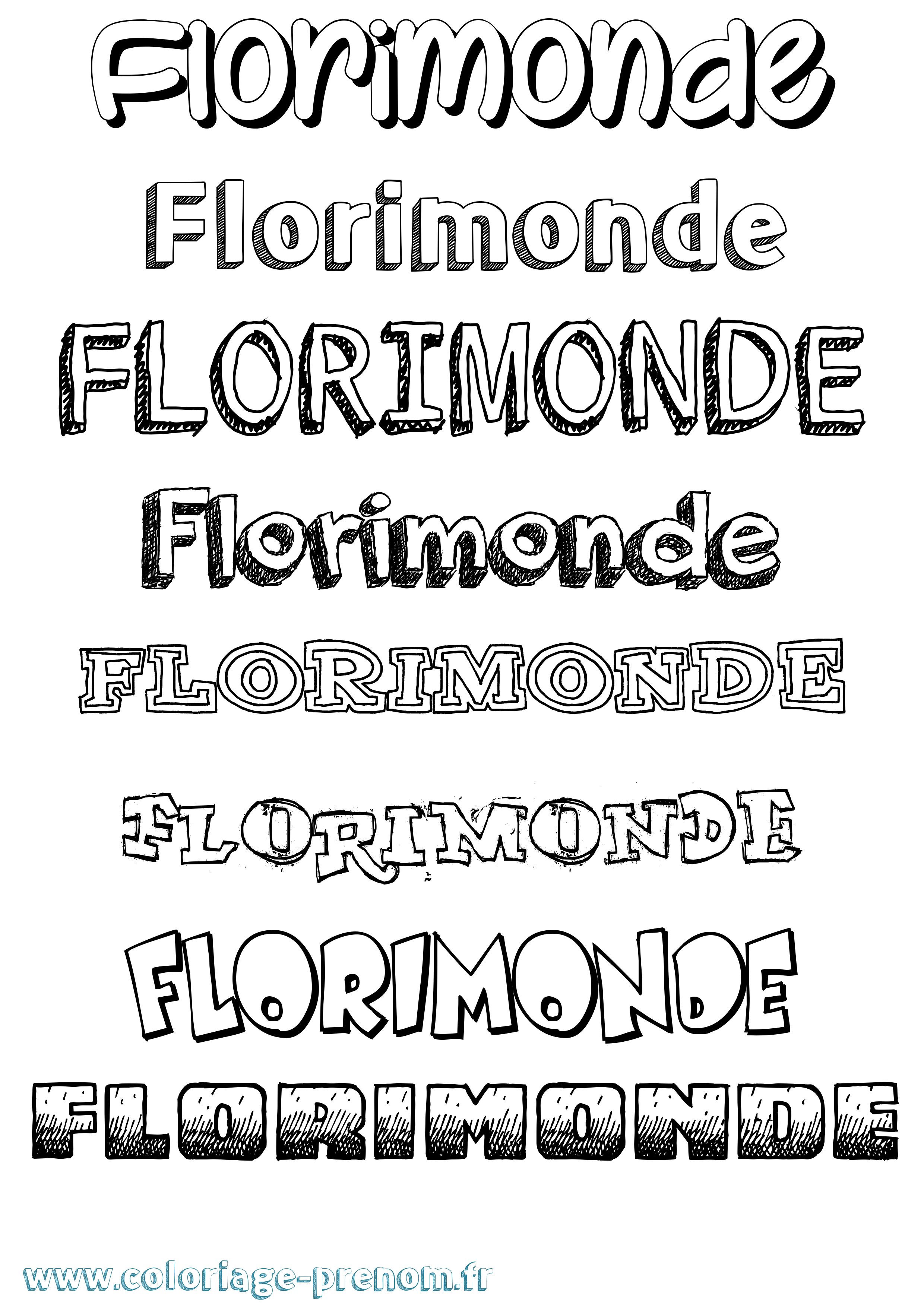 Coloriage Florimonde Dessiné Coloriage prénom Florimonde Dessiné