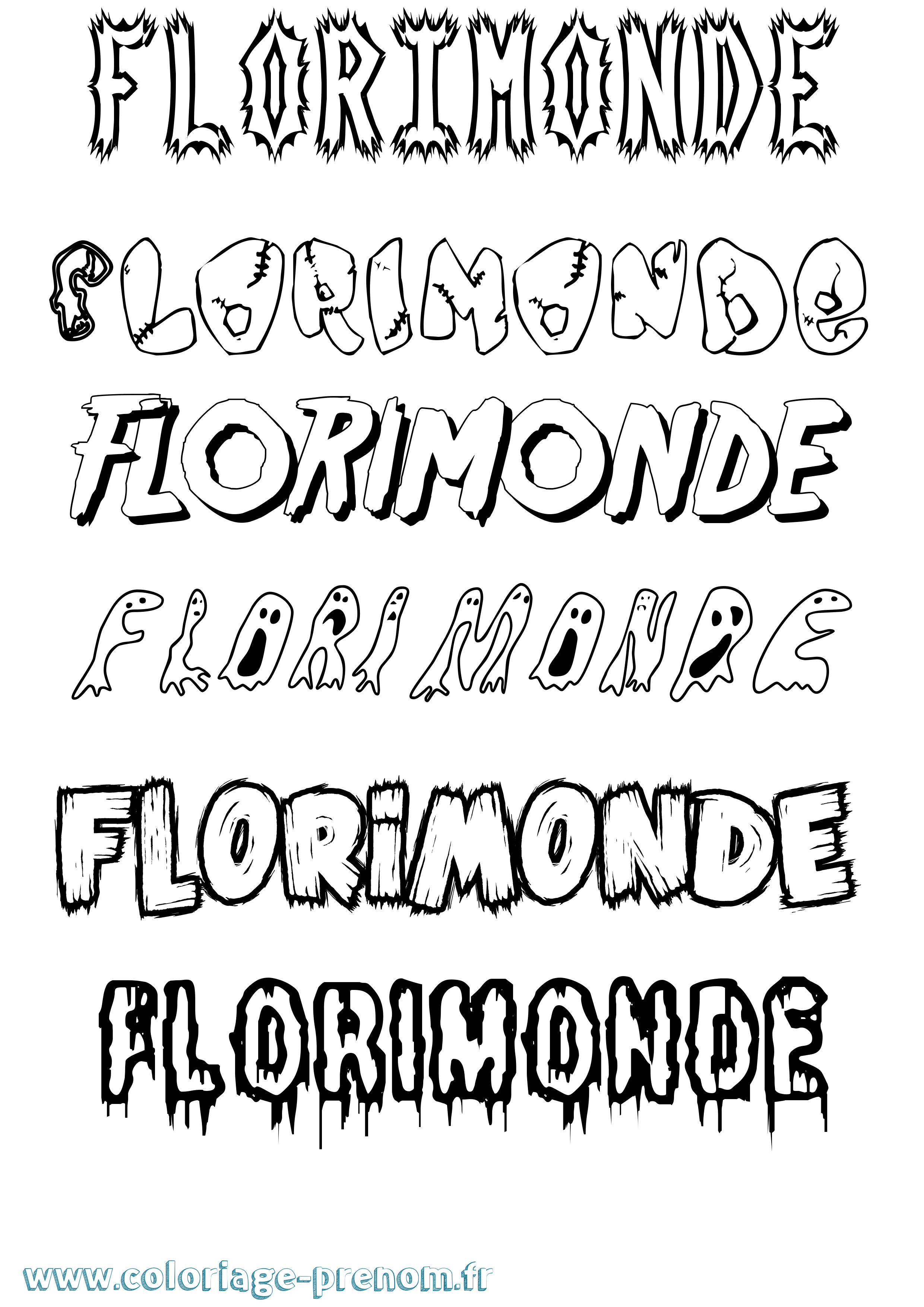 Coloriage Florimonde Frisson Coloriage prénom Florimonde Frisson
