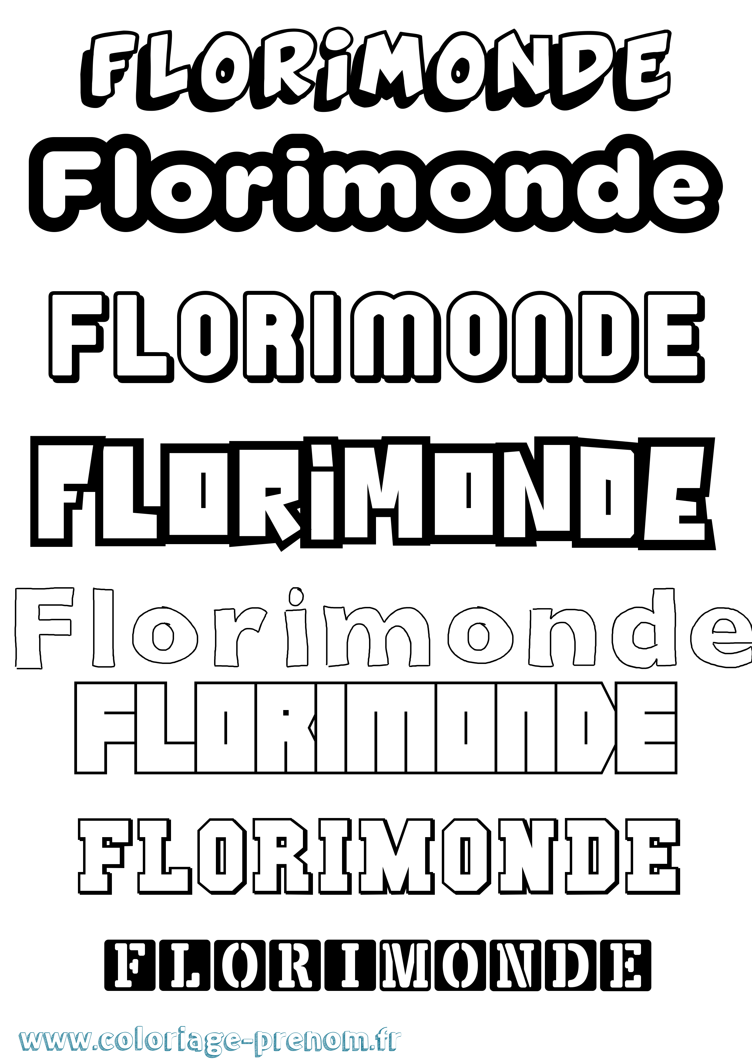 Coloriage Florimonde Simple Coloriage prénom Florimonde Simple