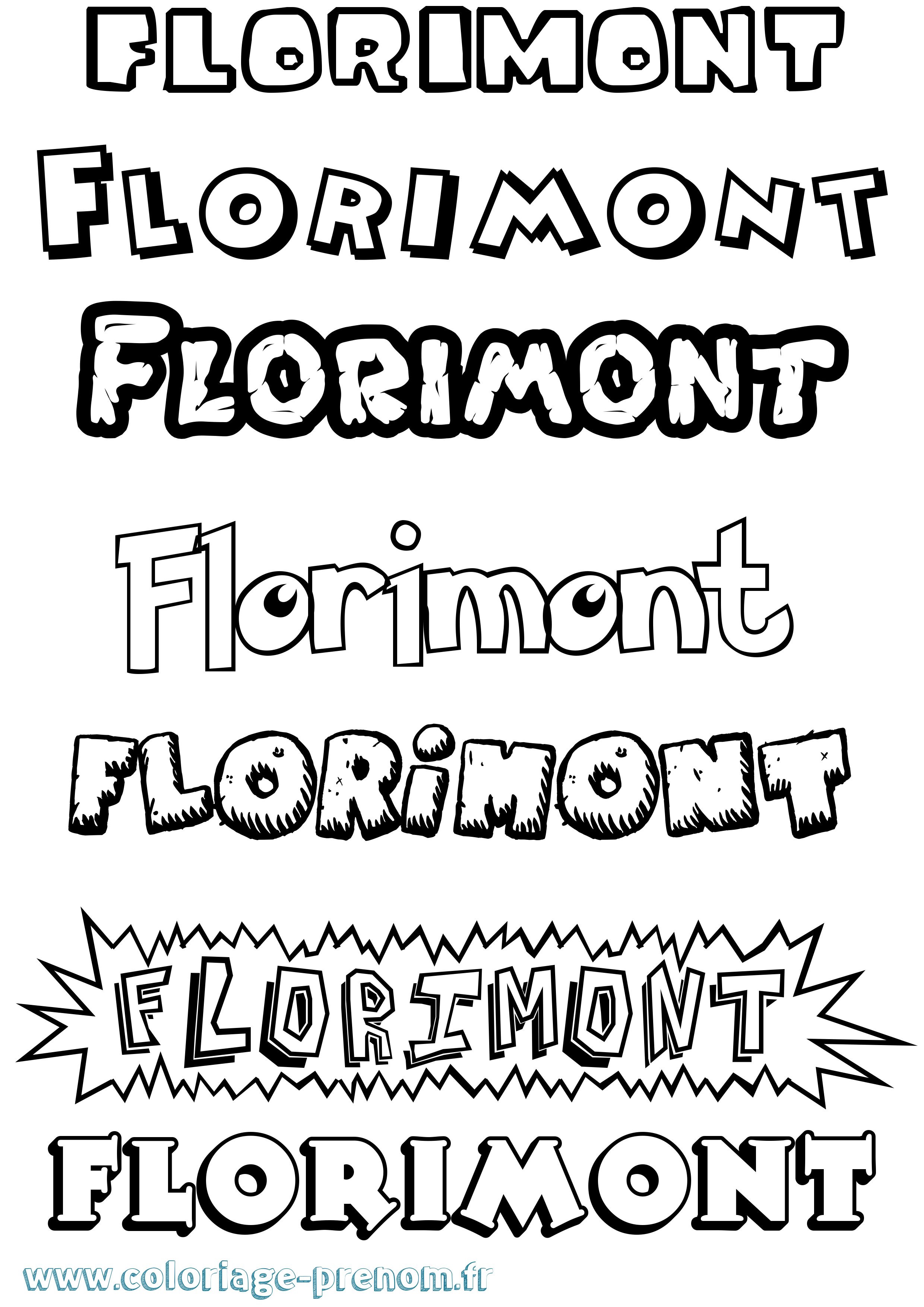 Coloriage Florimont Dessin Animé Coloriage prénom Florimont Dessin Animé