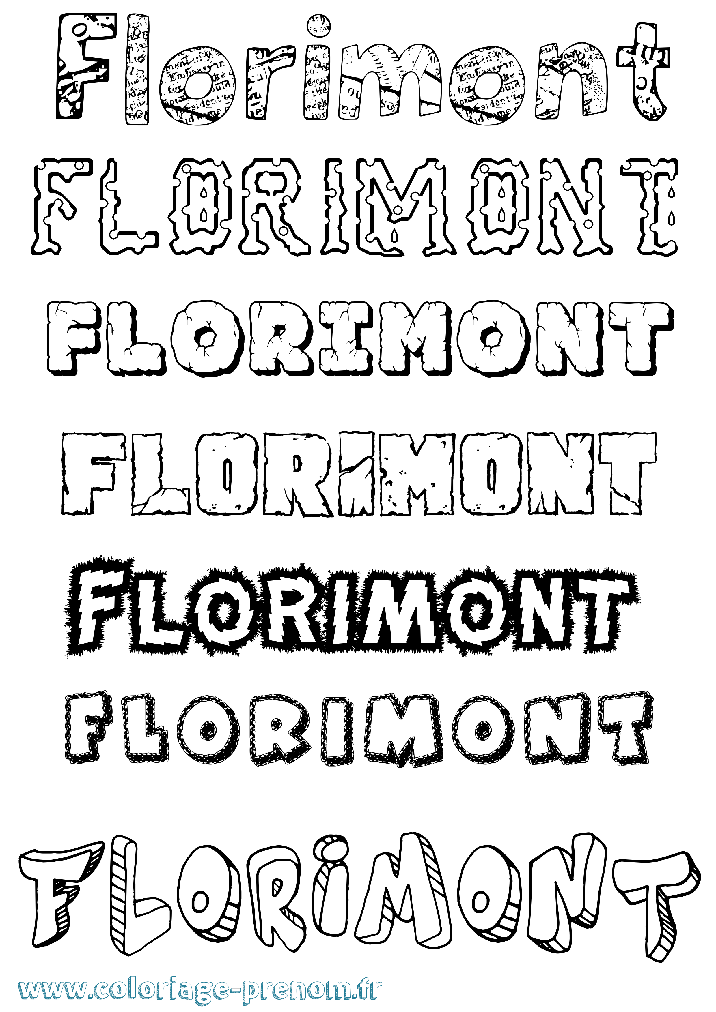 Coloriage Florimont Destructuré Coloriage prénom Florimont Destructuré