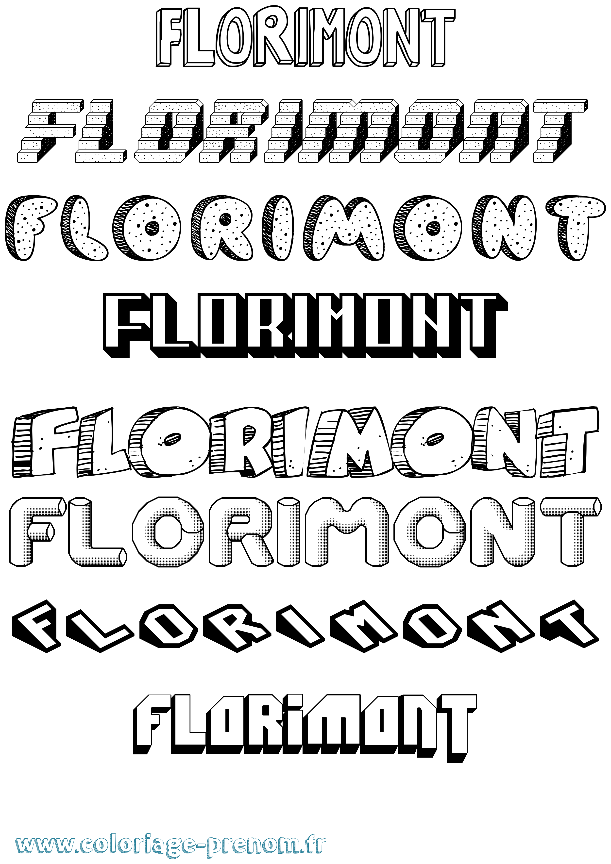 Coloriage Florimont Effet 3D Coloriage prénom Florimont Effet 3D