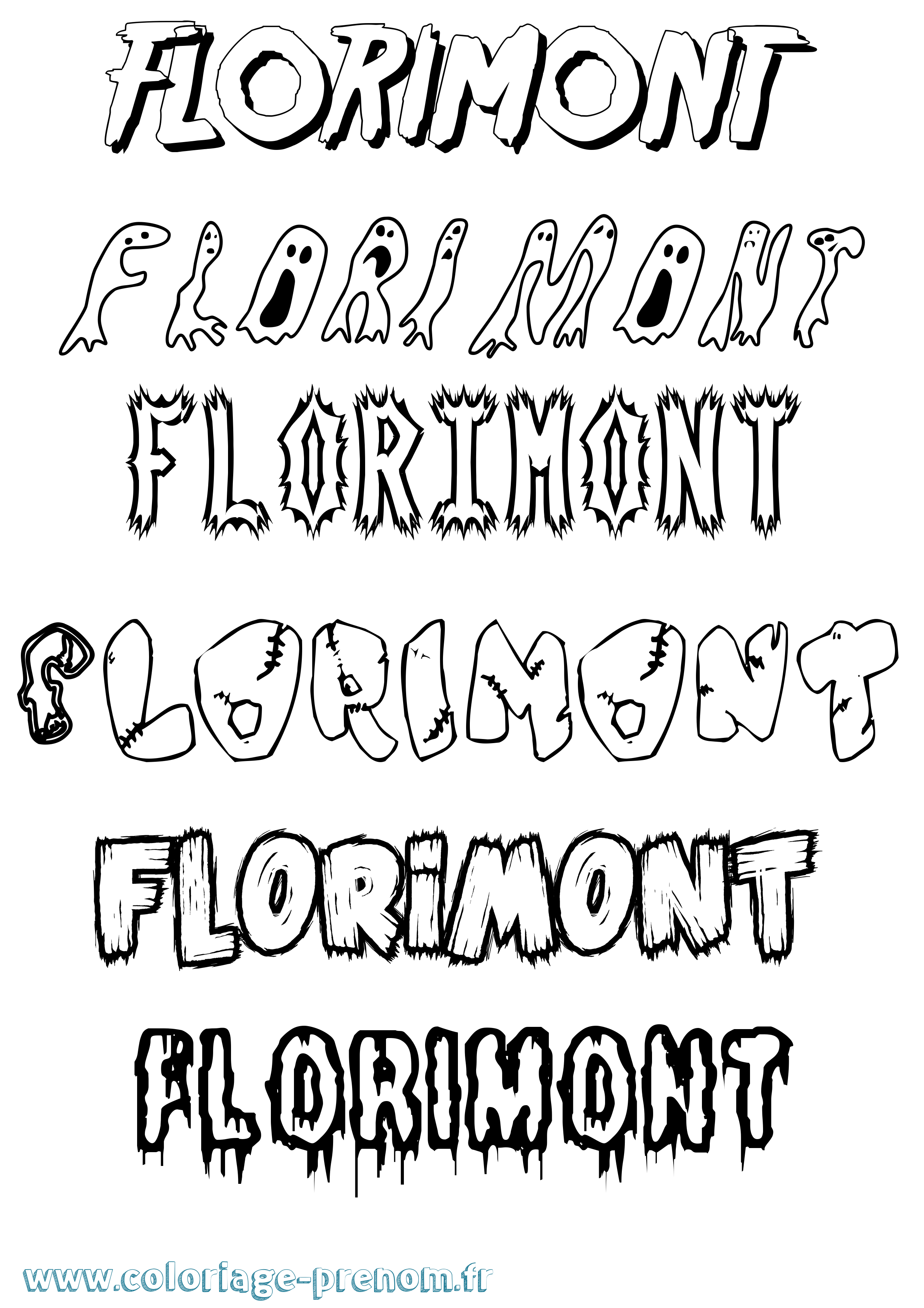 Coloriage Florimont Frisson Coloriage prénom Florimont Frisson