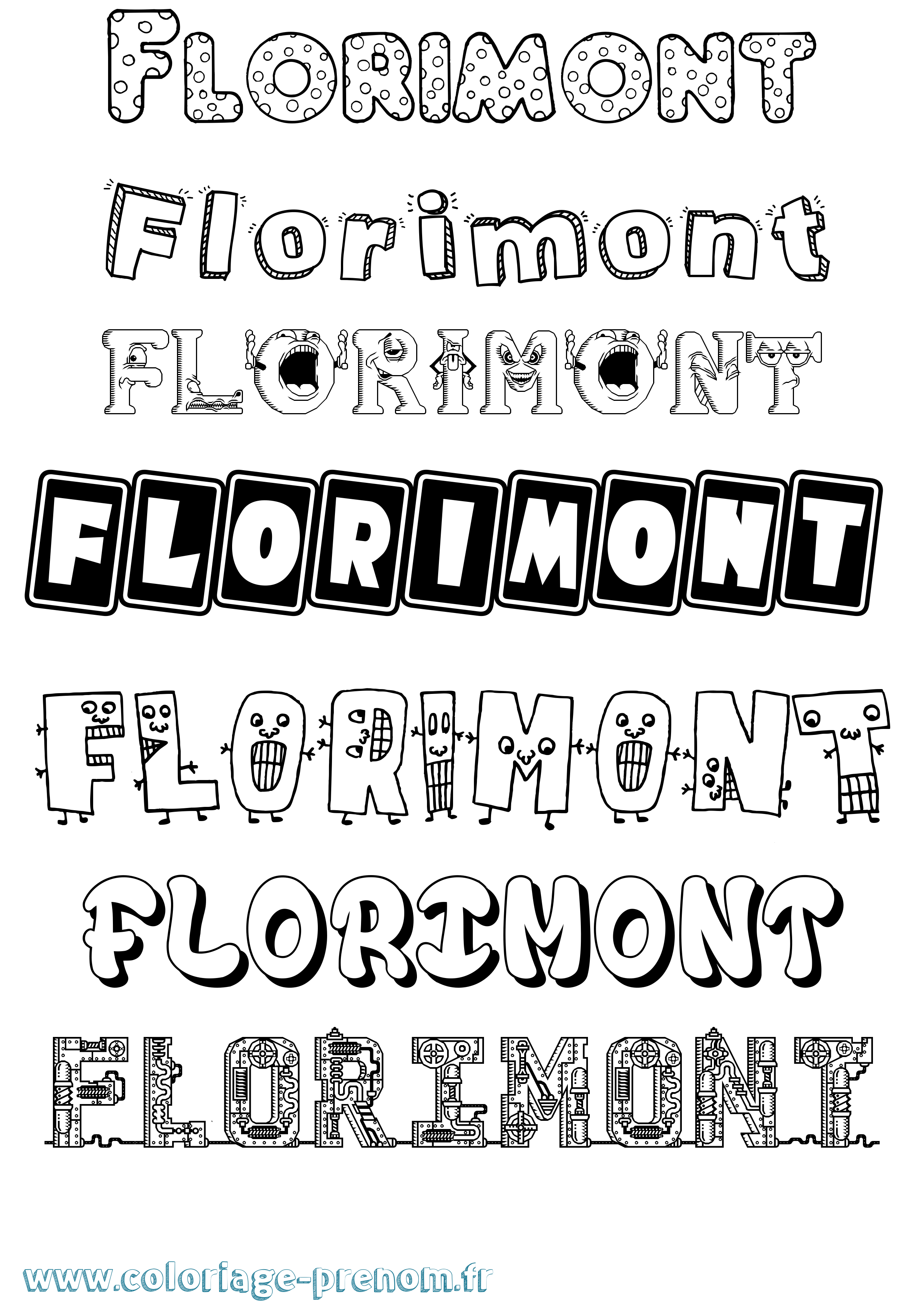 Coloriage Florimont Fun Coloriage prénom Florimont Fun