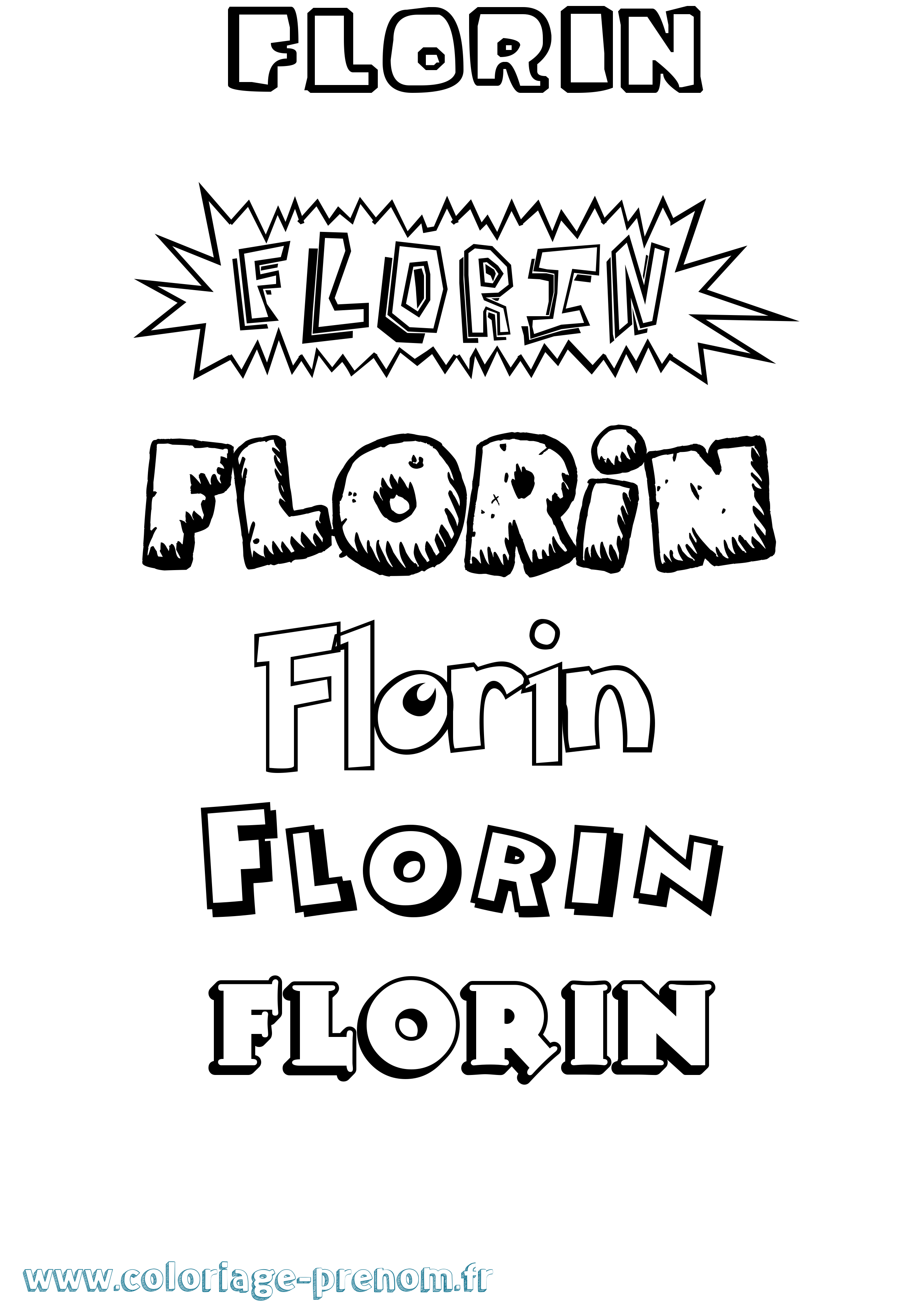 Coloriage Florin Dessin Animé Coloriage prénom Florin Dessin Animé