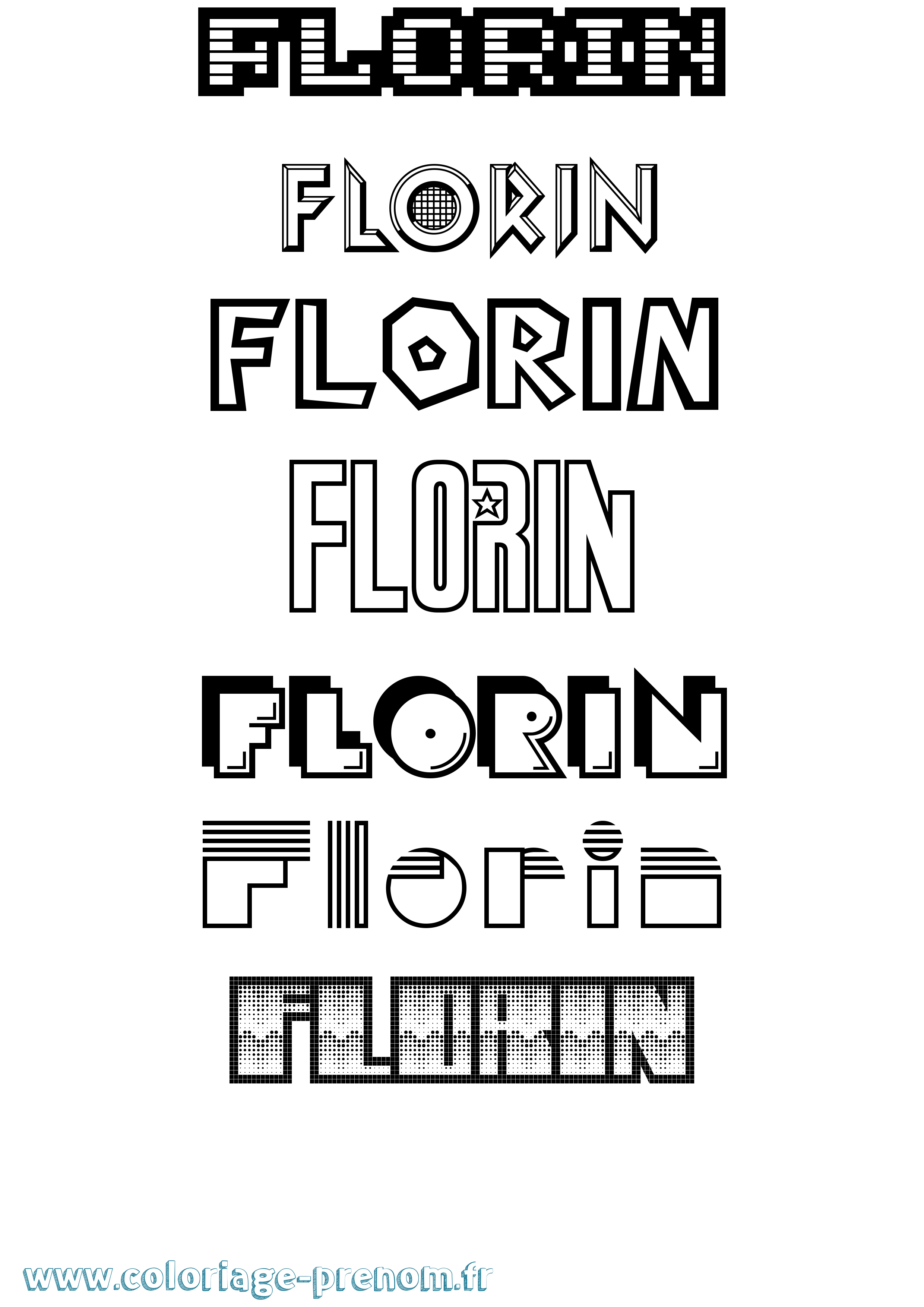 Coloriage Florin Jeux Vidéos Coloriage prénom Florin Jeux Vidéos