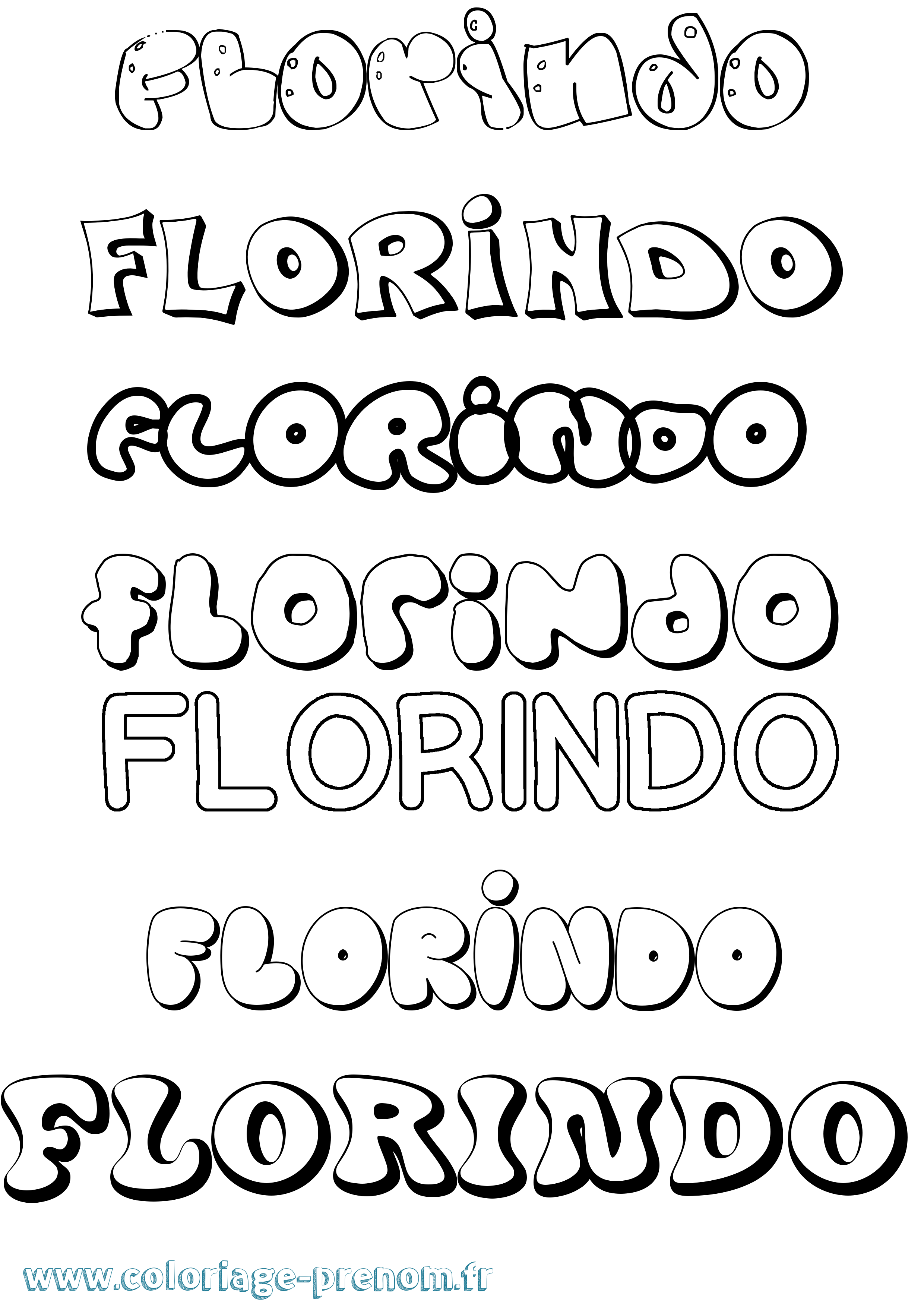 Coloriage Florindo Bubble Coloriage prénom Florindo Bubble