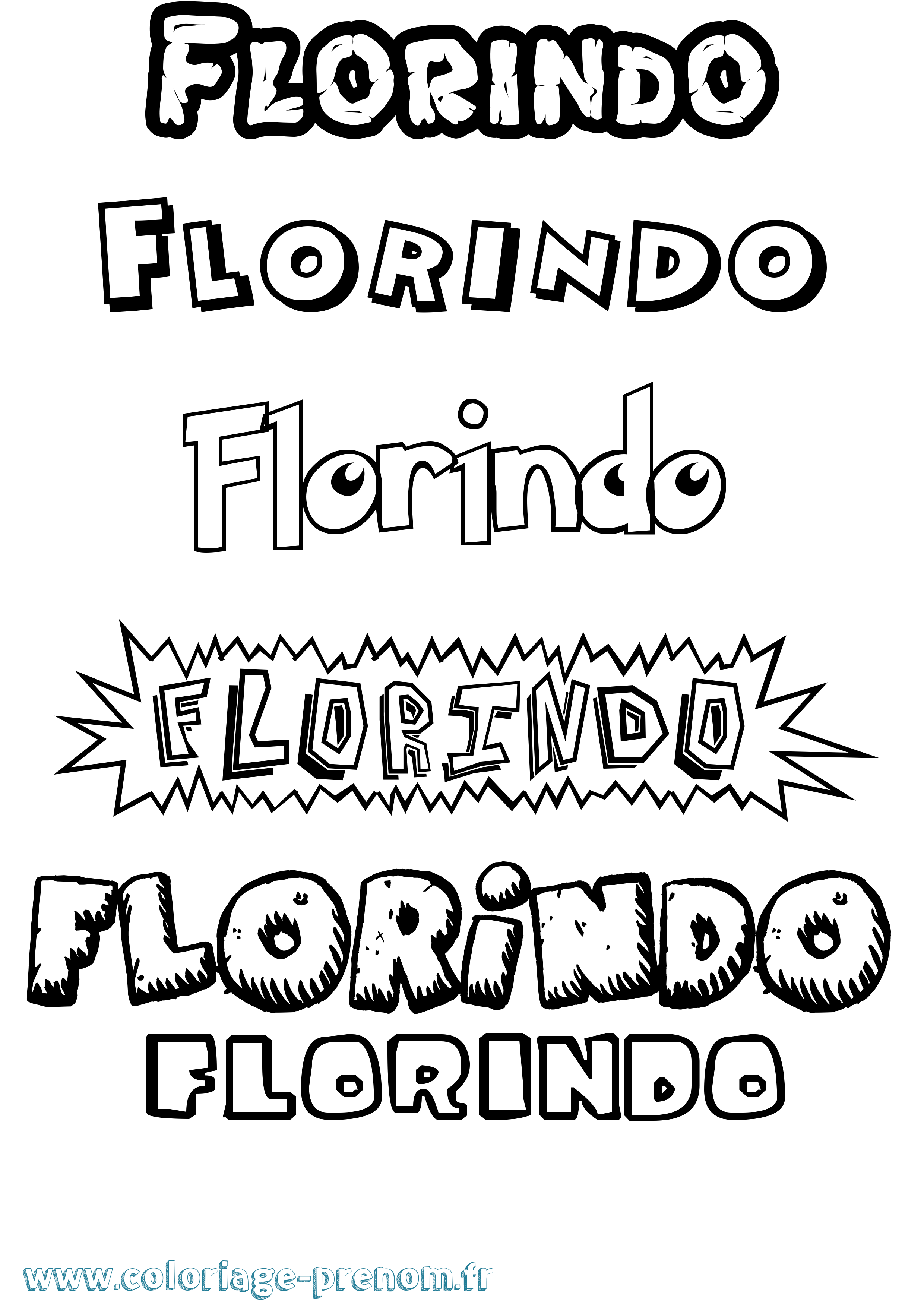 Coloriage Florindo Dessin Animé Coloriage prénom Florindo Dessin Animé