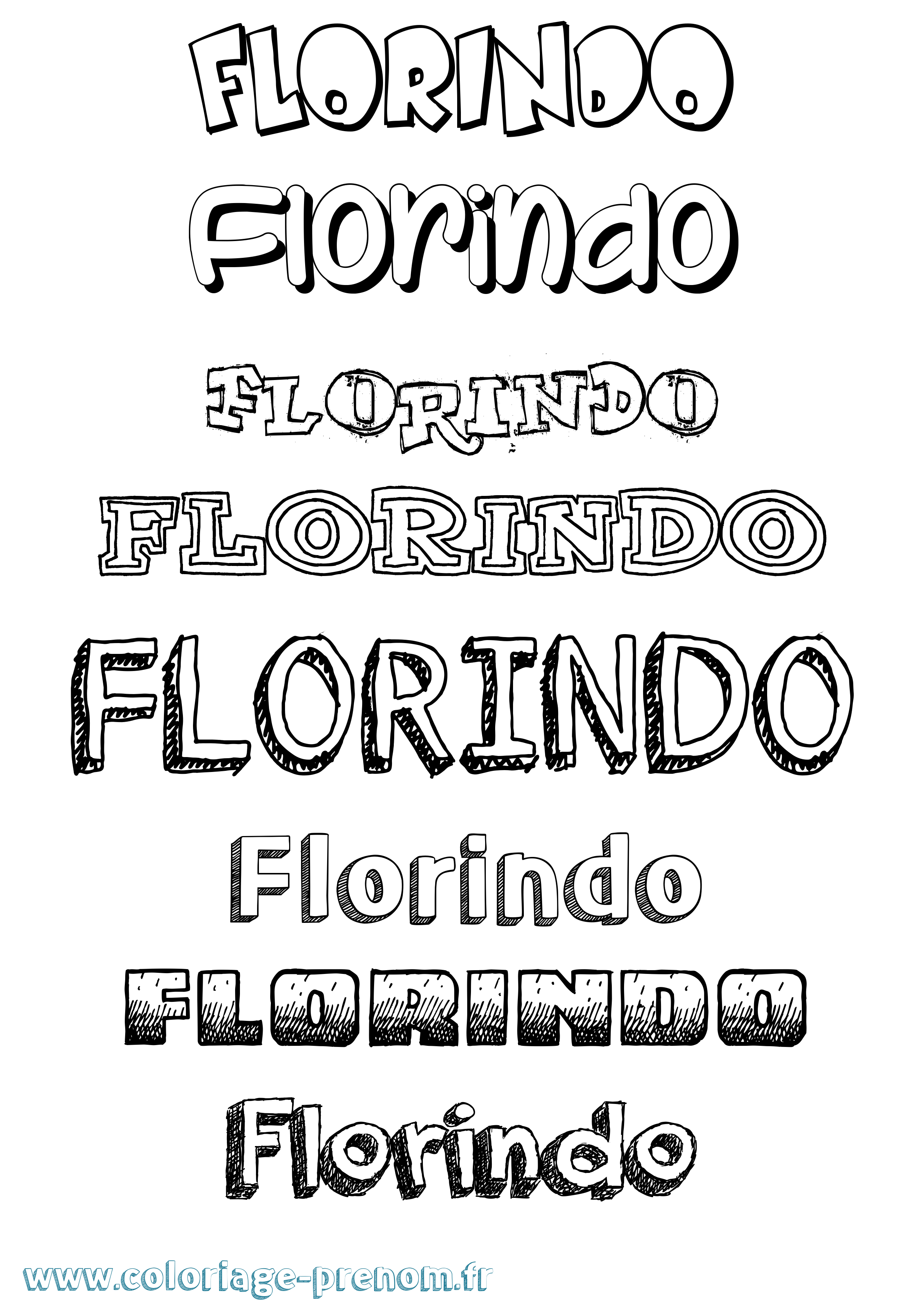 Coloriage Florindo Dessiné Coloriage prénom Florindo Dessiné
