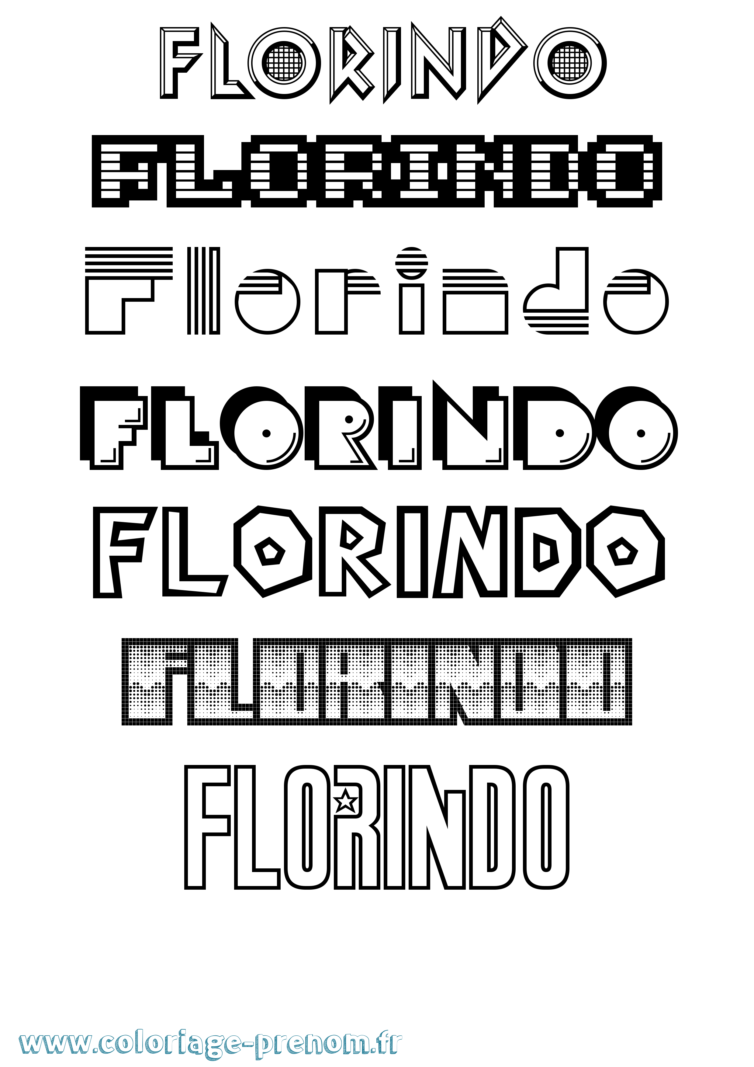 Coloriage Florindo Jeux Vidéos Coloriage prénom Florindo Jeux Vidéos