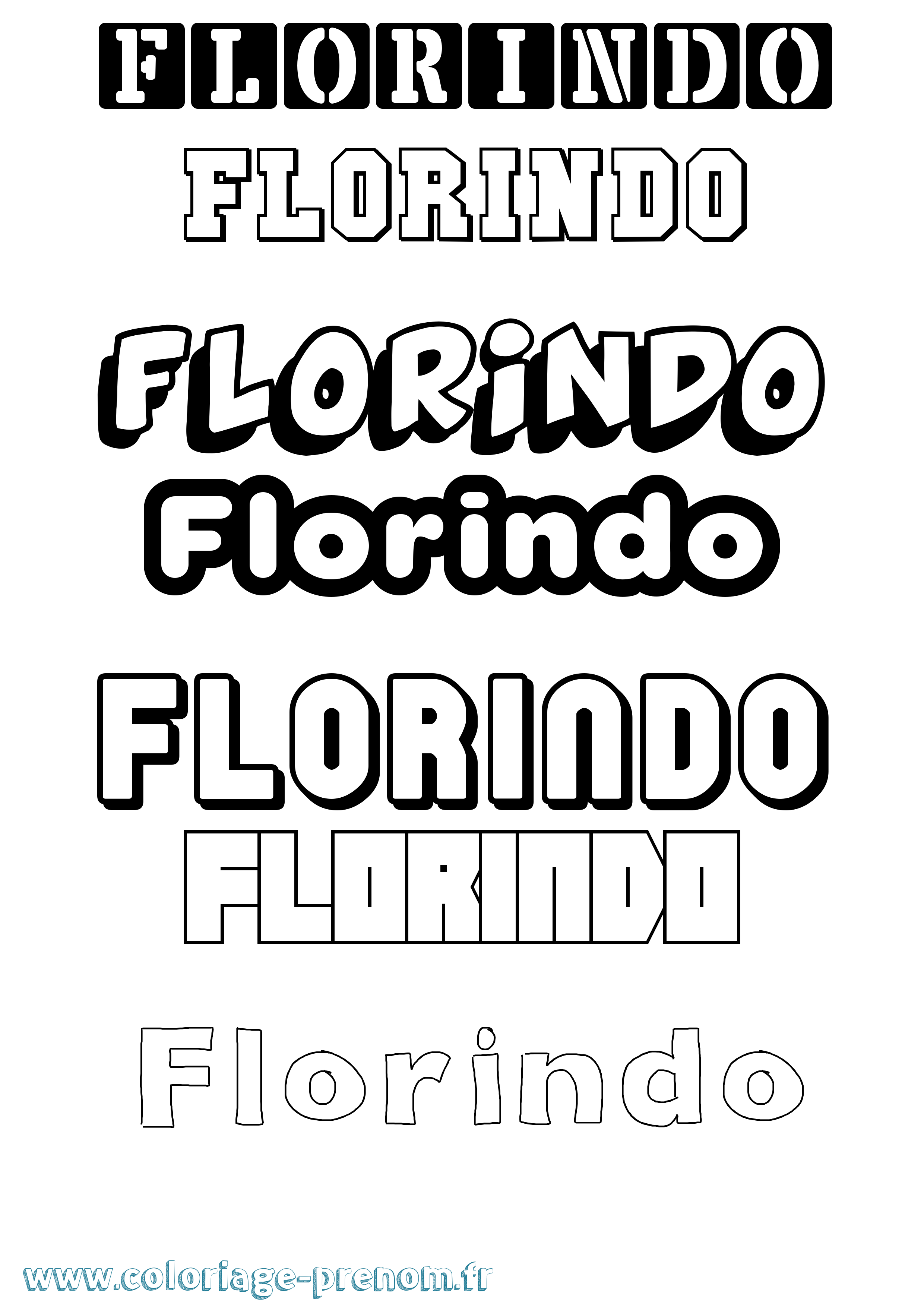 Coloriage Florindo Simple Coloriage prénom Florindo Simple