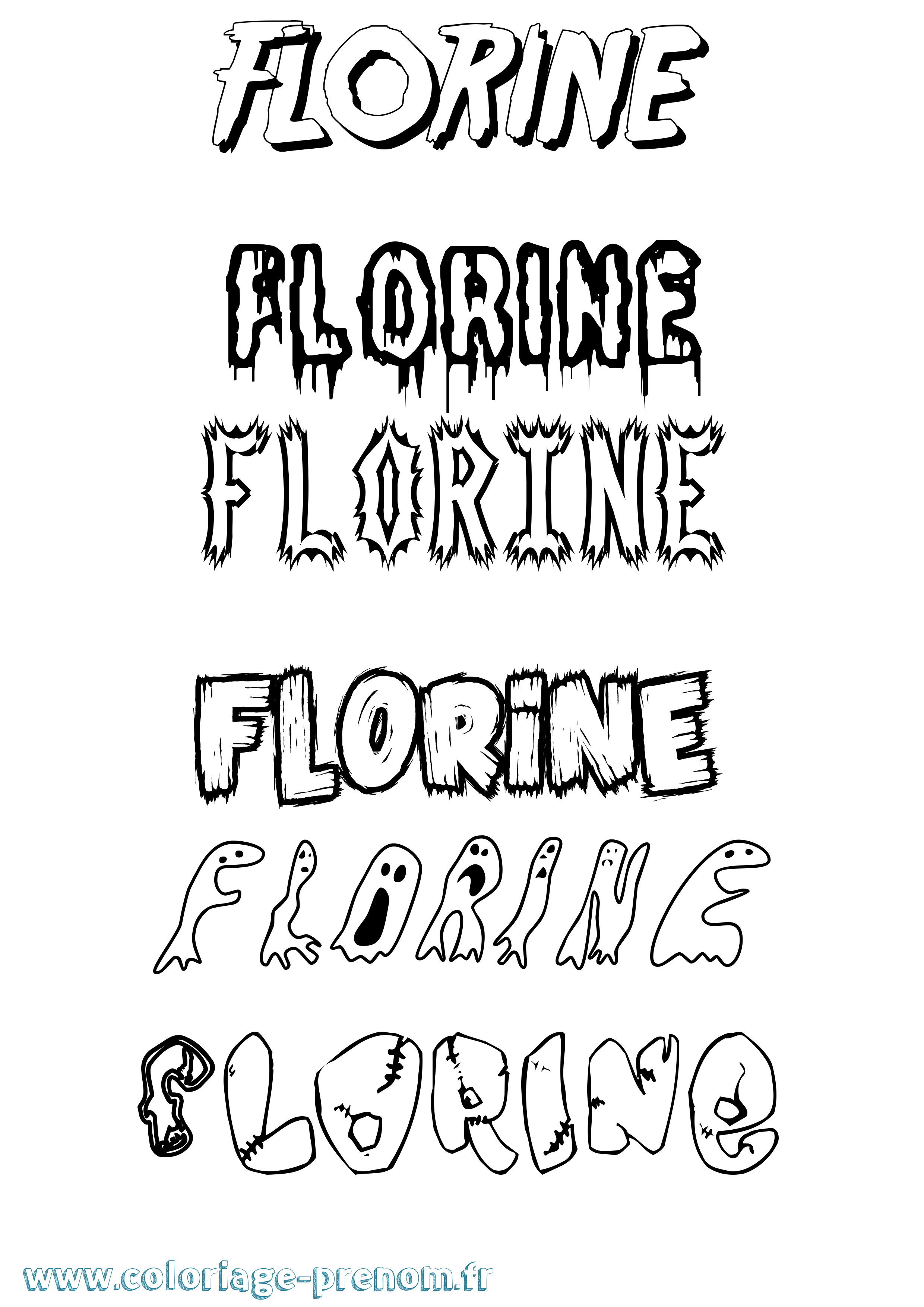 Coloriage Florine Frisson Coloriage prénom Florine Frisson