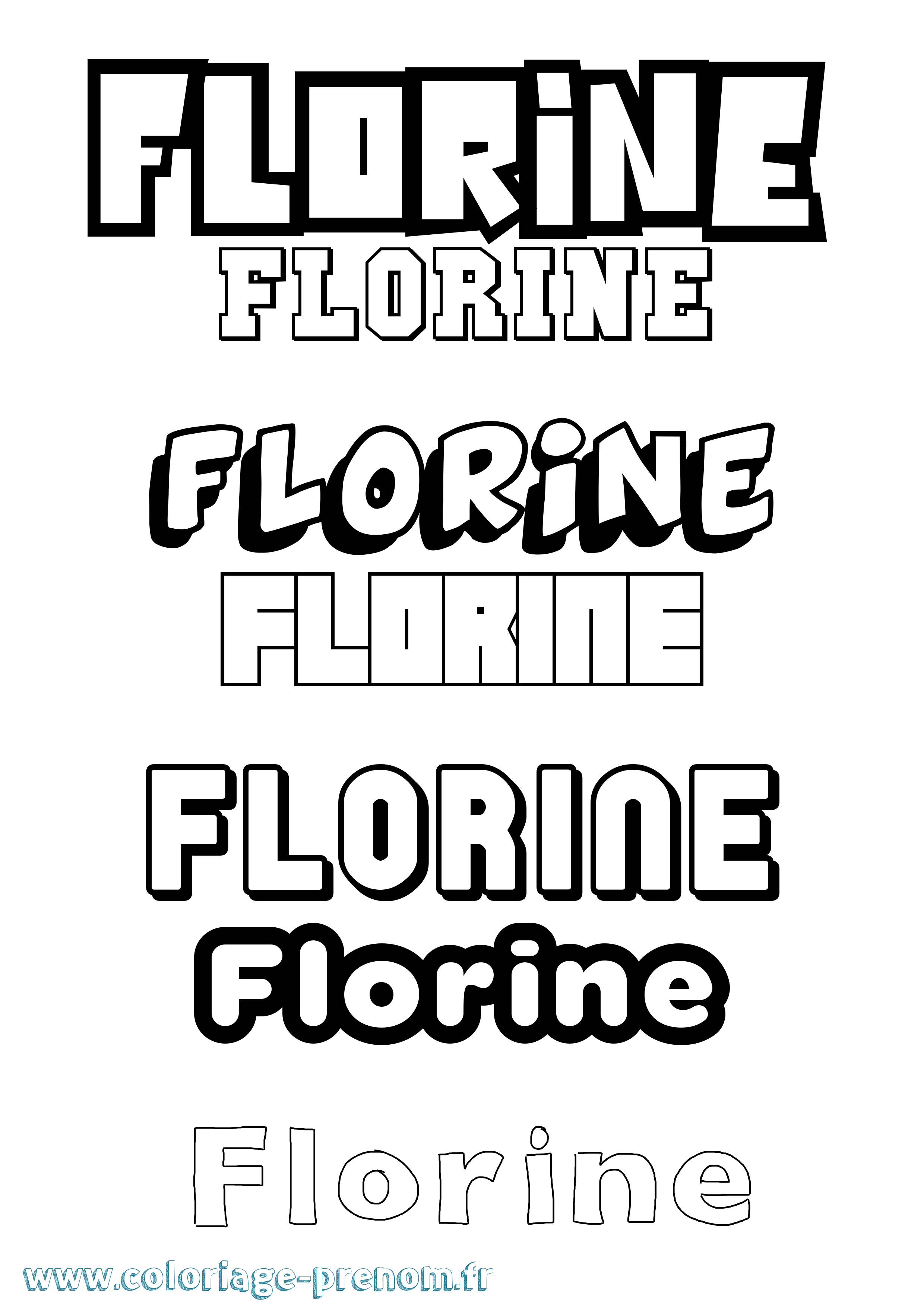 Coloriage Florine Simple Coloriage prénom Florine Simple