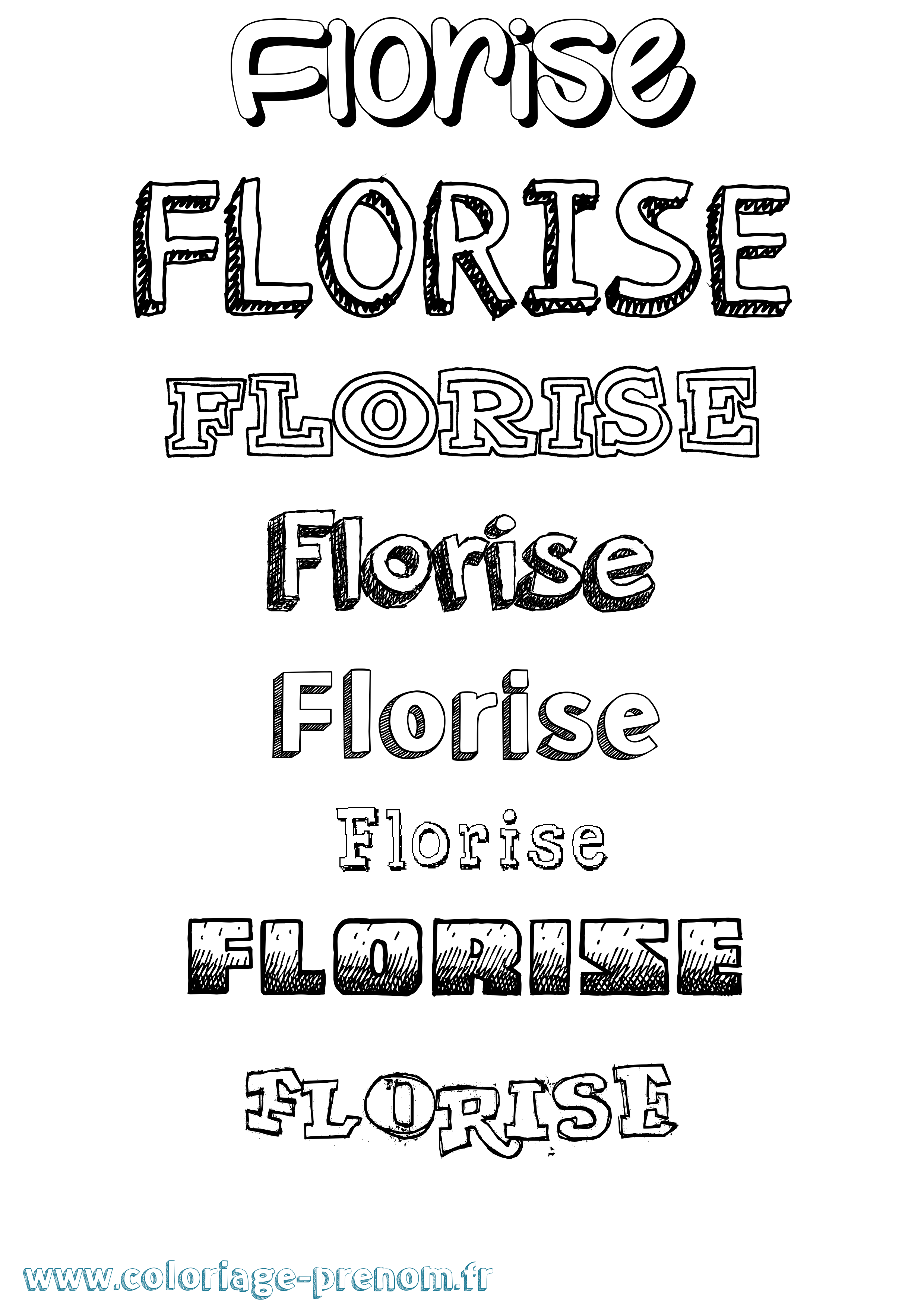 Coloriage Florise Dessiné Coloriage prénom Florise Dessiné
