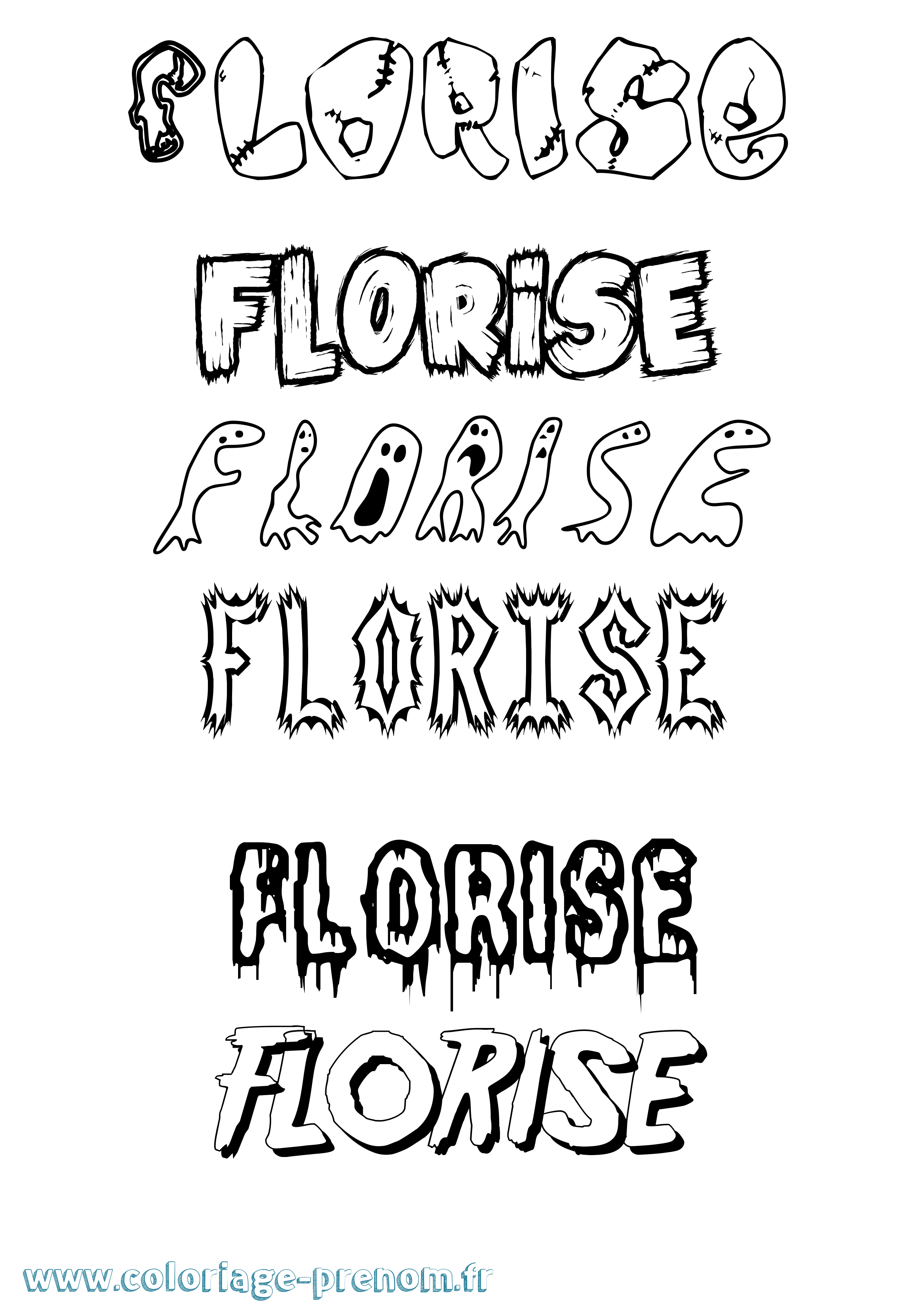 Coloriage Florise Frisson Coloriage prénom Florise Frisson