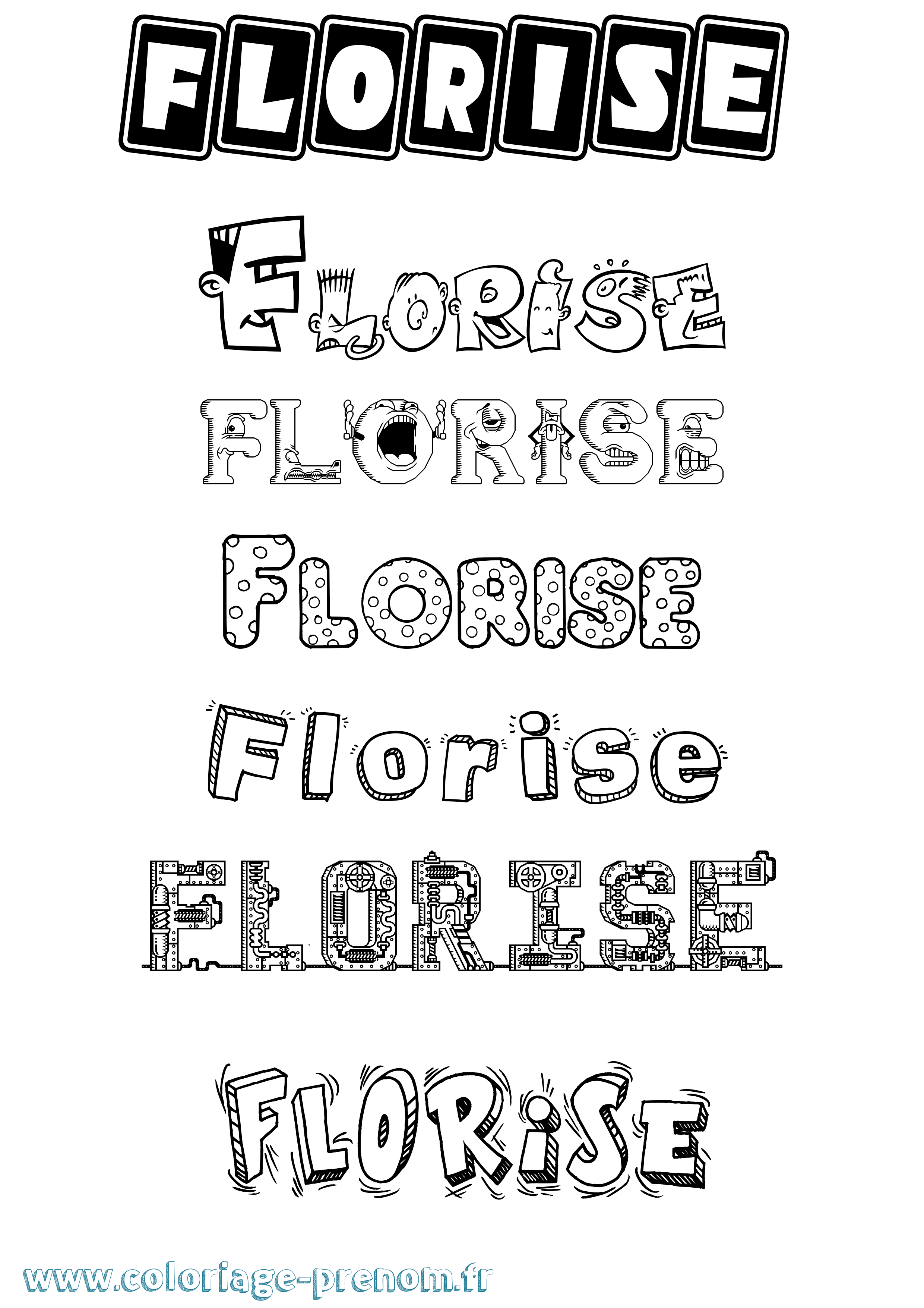 Coloriage Florise Fun Coloriage prénom Florise Fun