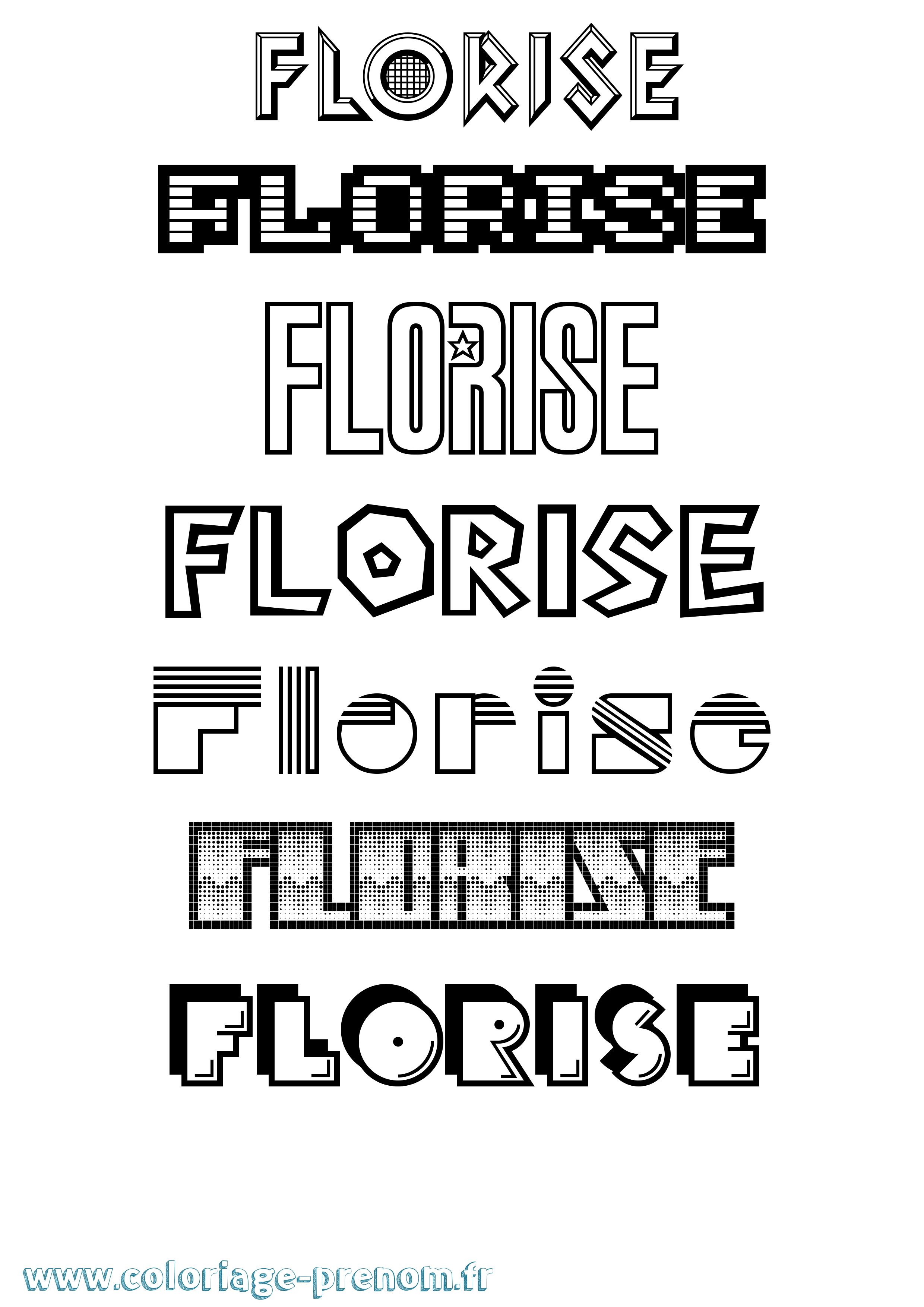 Coloriage Florise Jeux Vidéos Coloriage prénom Florise Jeux Vidéos