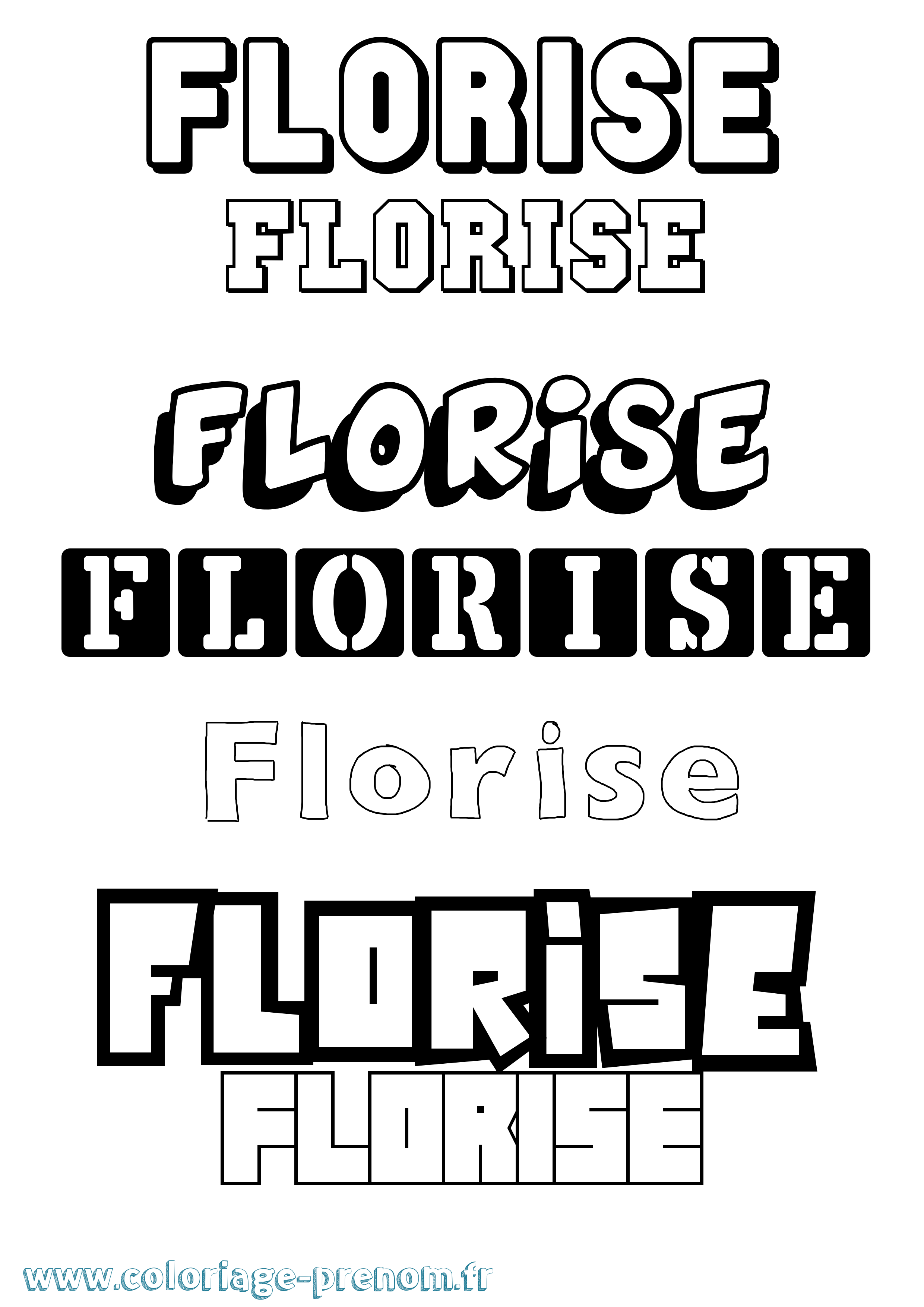 Coloriage Florise Simple Coloriage prénom Florise Simple