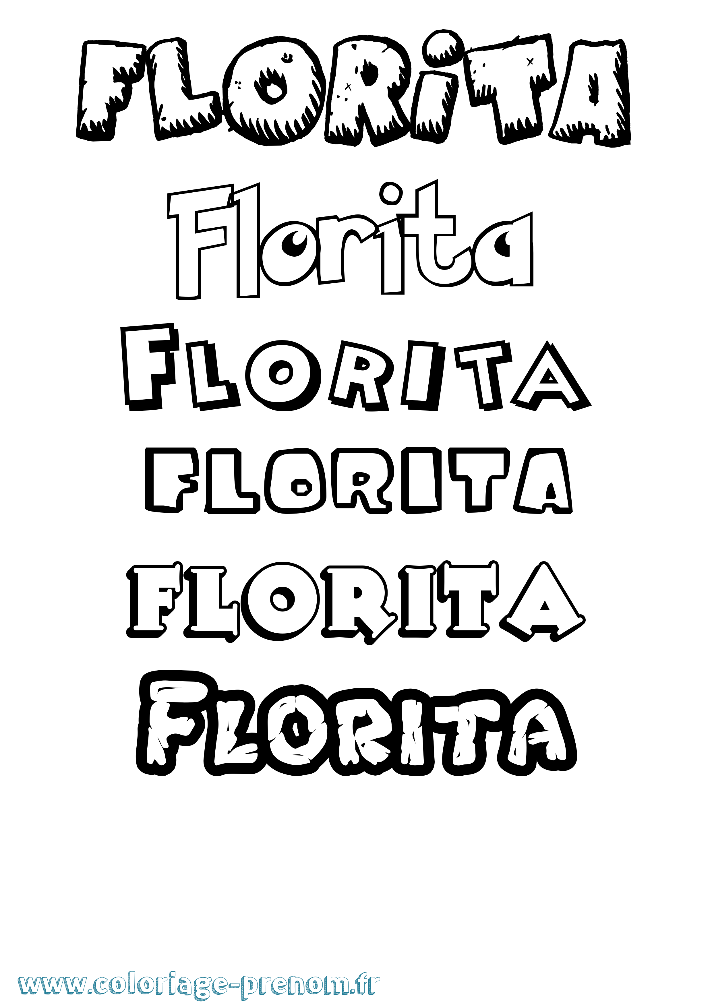 Coloriage Florita Dessin Animé Coloriage prénom Florita Dessin Animé
