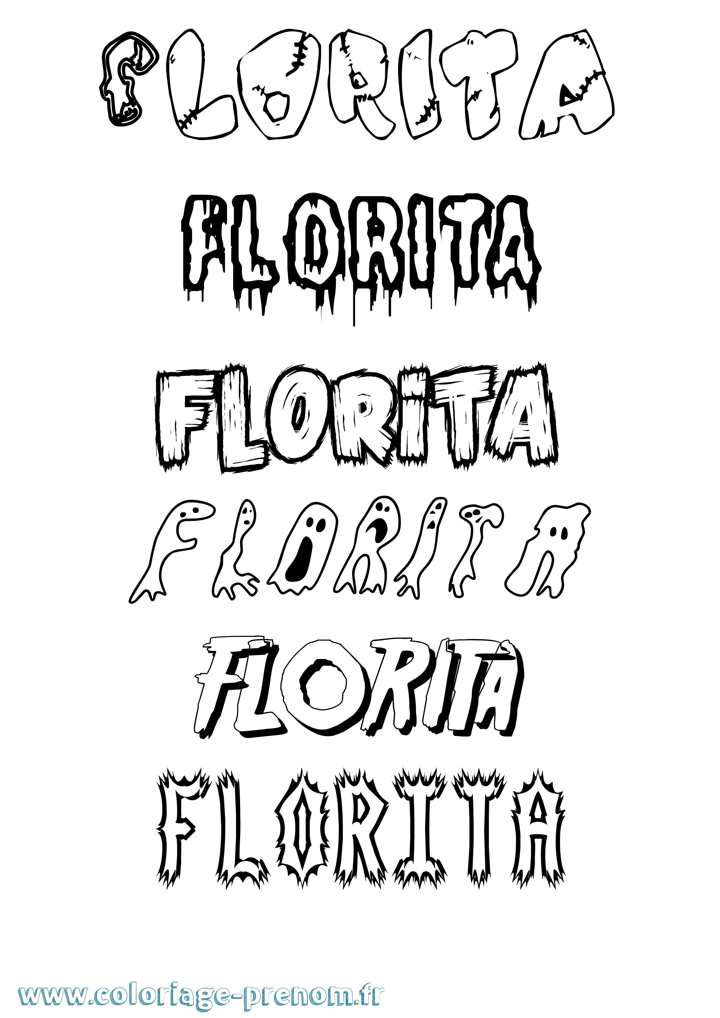 Coloriage Florita Frisson Coloriage prénom Florita Frisson